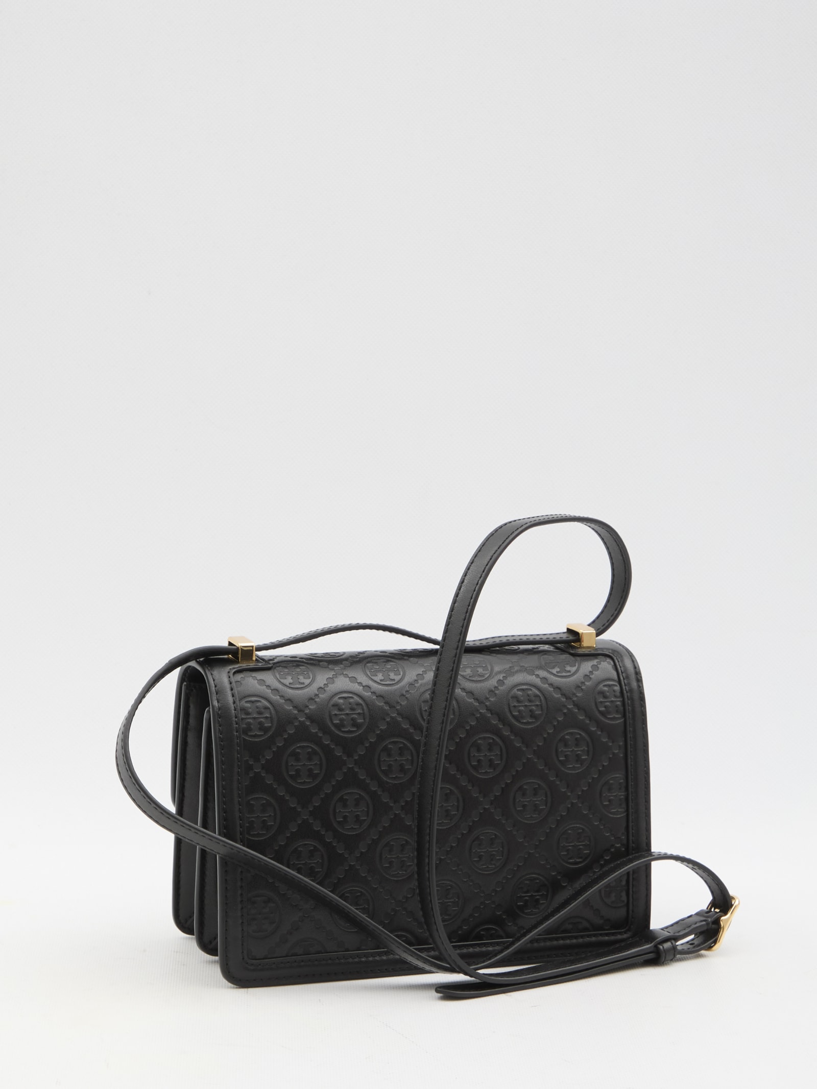 Shop Tory Burch T Monogram Shoulder Bag In Black