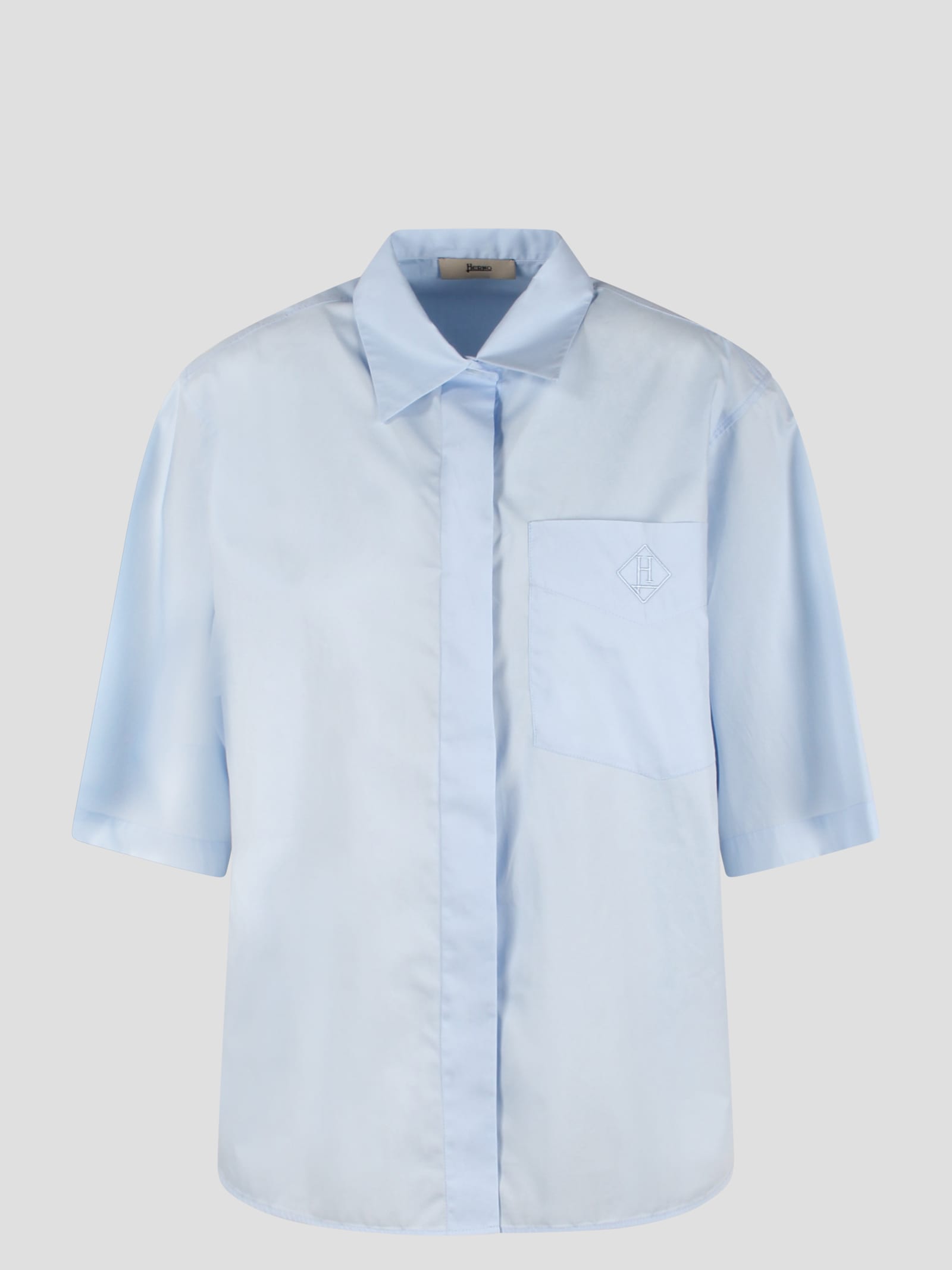 Shop Herno Cotton Short-sleeved Shirt