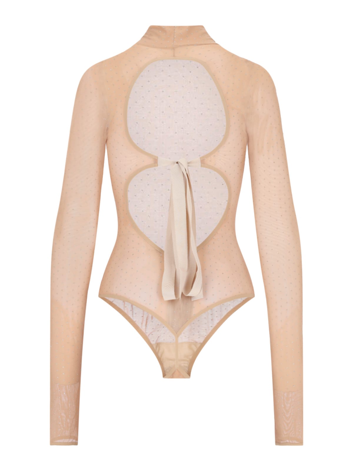 Shop Nensi Dojaka All-over Rhinestone Body In Beige