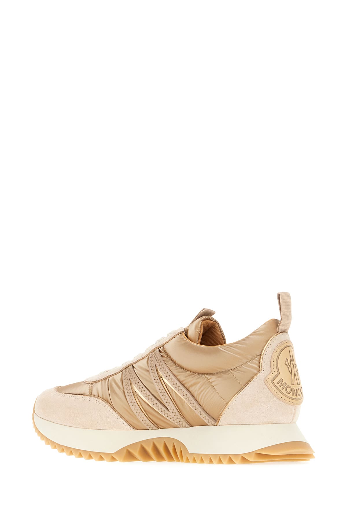 Shop Moncler Multicolor Nylon And Suede Pacey Sneakers In Beige