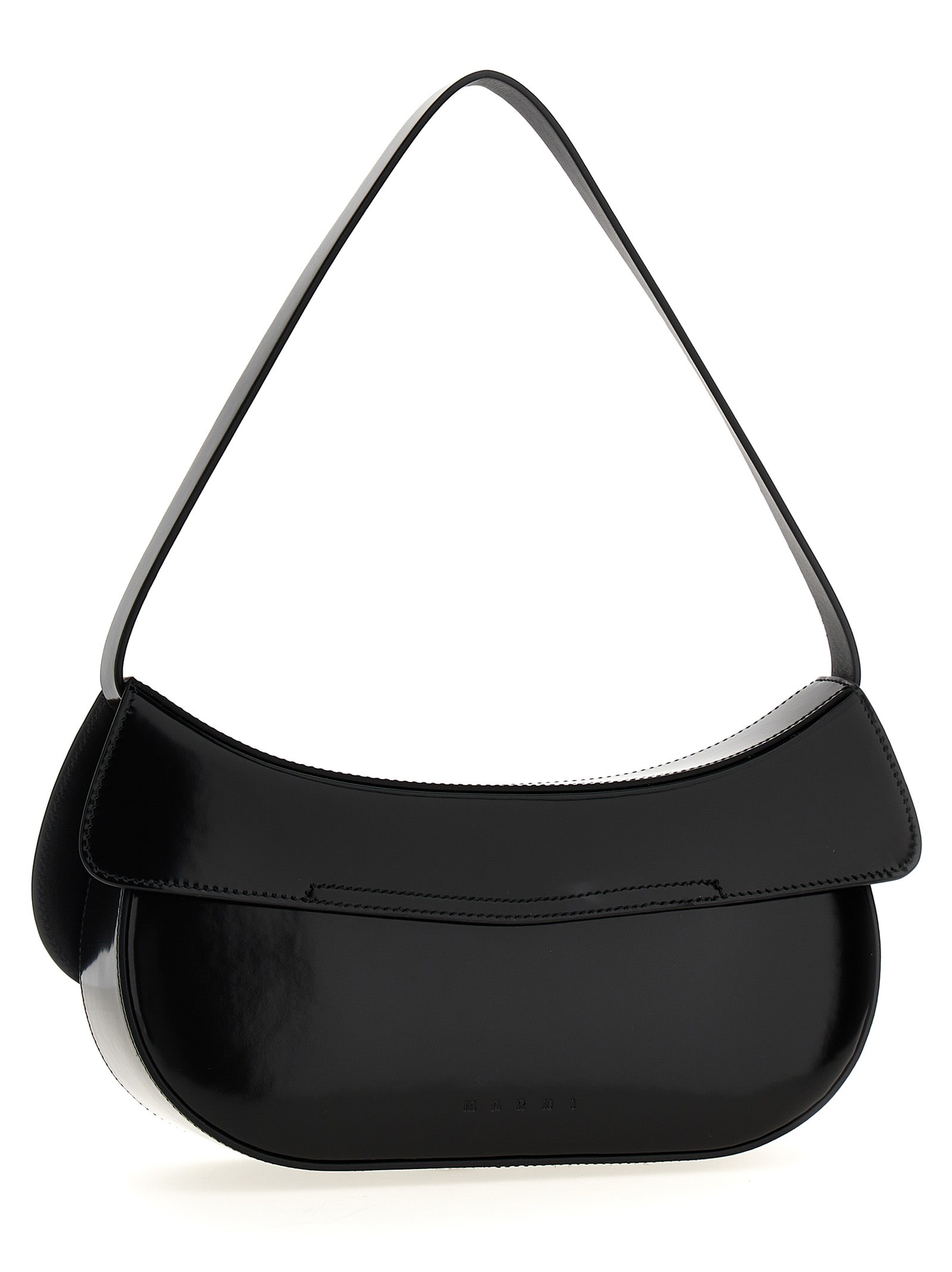 Shop Marni Hobo Butterfly Medium Shoulder Bag In Black