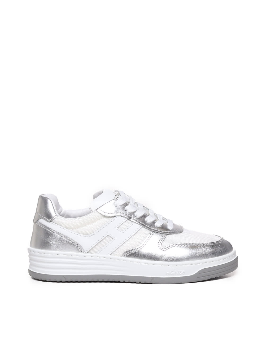 Shop Hogan 630 Sneakers With Metallic Inserts In White