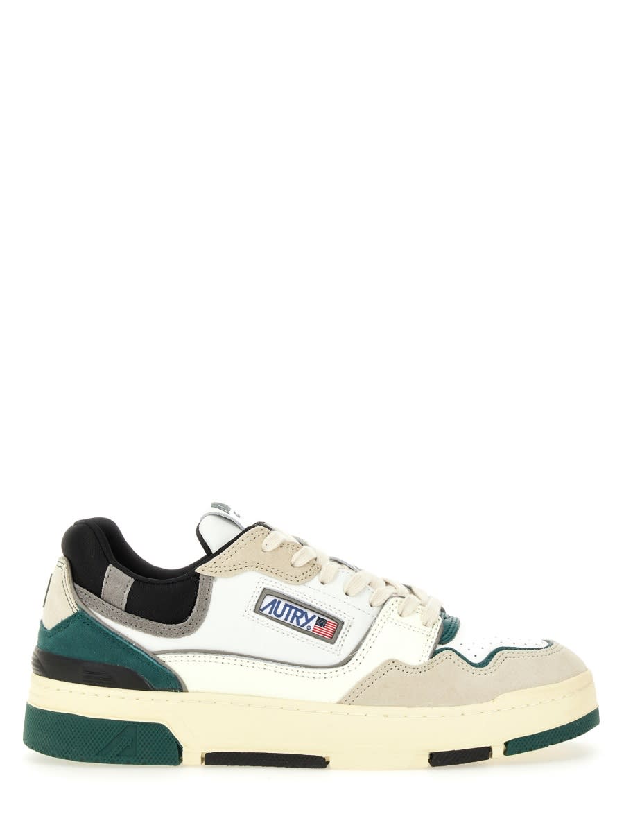 Autry Clc Low Sneakers In White Leather In Multi