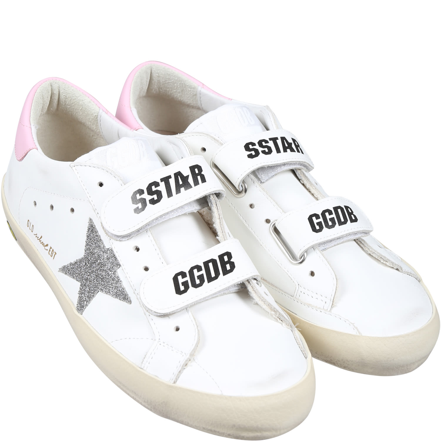 Shop Golden Goose White Sneakers For Girl With Logo