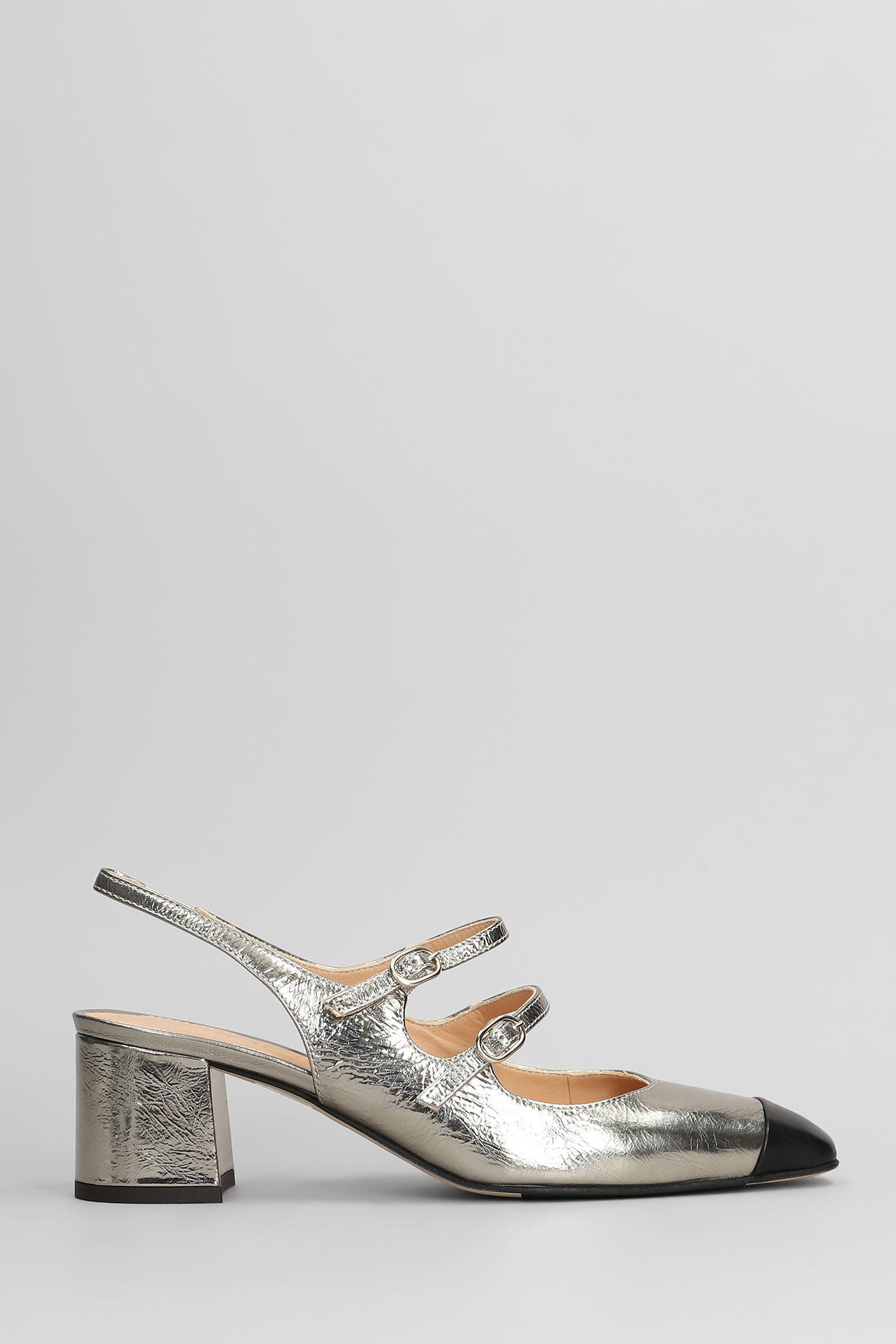 Pumps In Gunmetal Leather