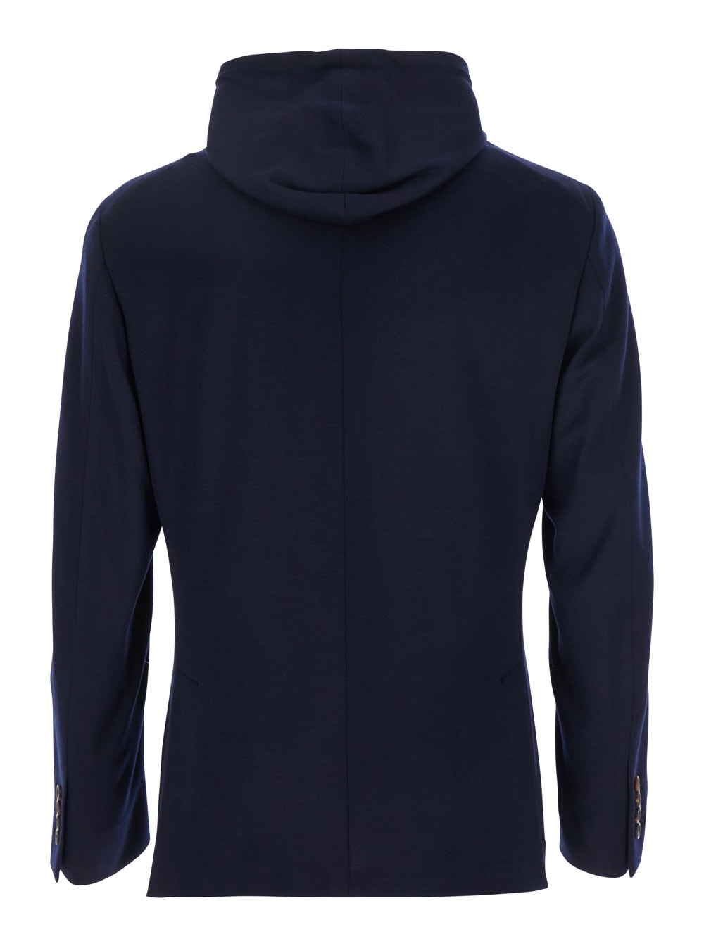 Eleventy Hooded Jacket With Front Pockets And Long Sleeves In Blu