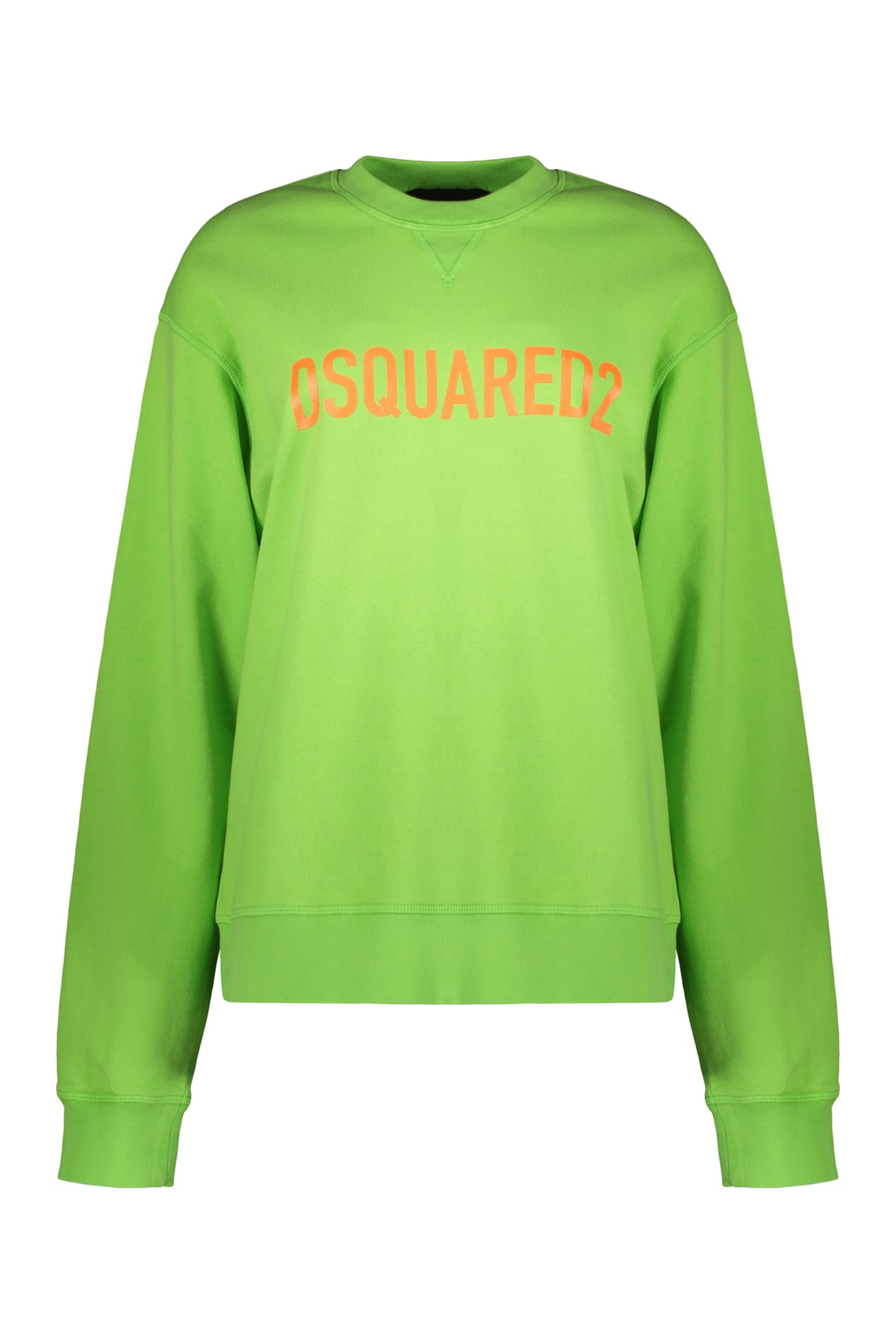 Shop Dsquared2 Logo Detail Cotton Sweatshirt In Green