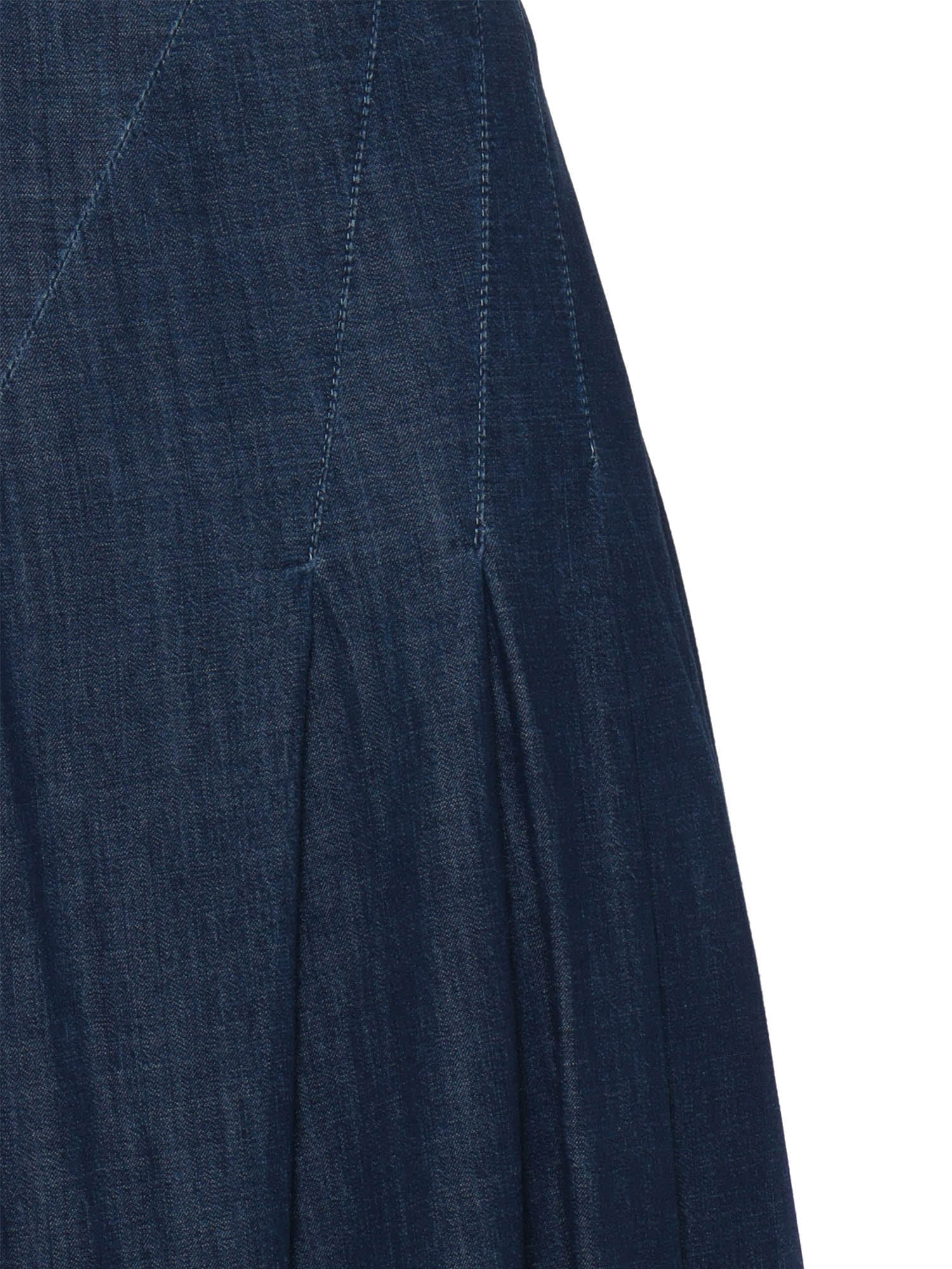 Shop Lorena Antoniazzi Long Denim Skirt In Blue