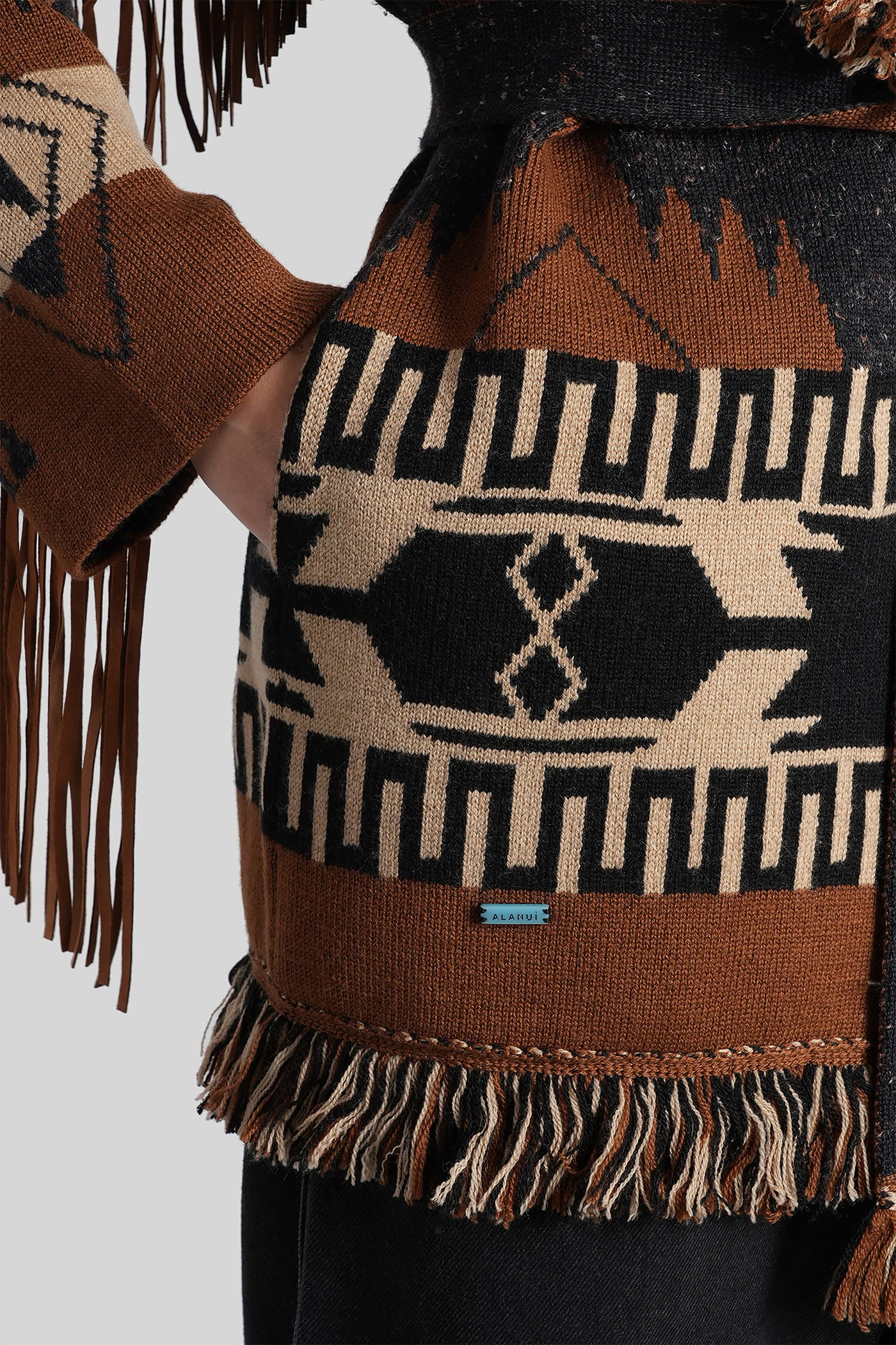 Alanui Cardigan In Multicolor Wool In Multi