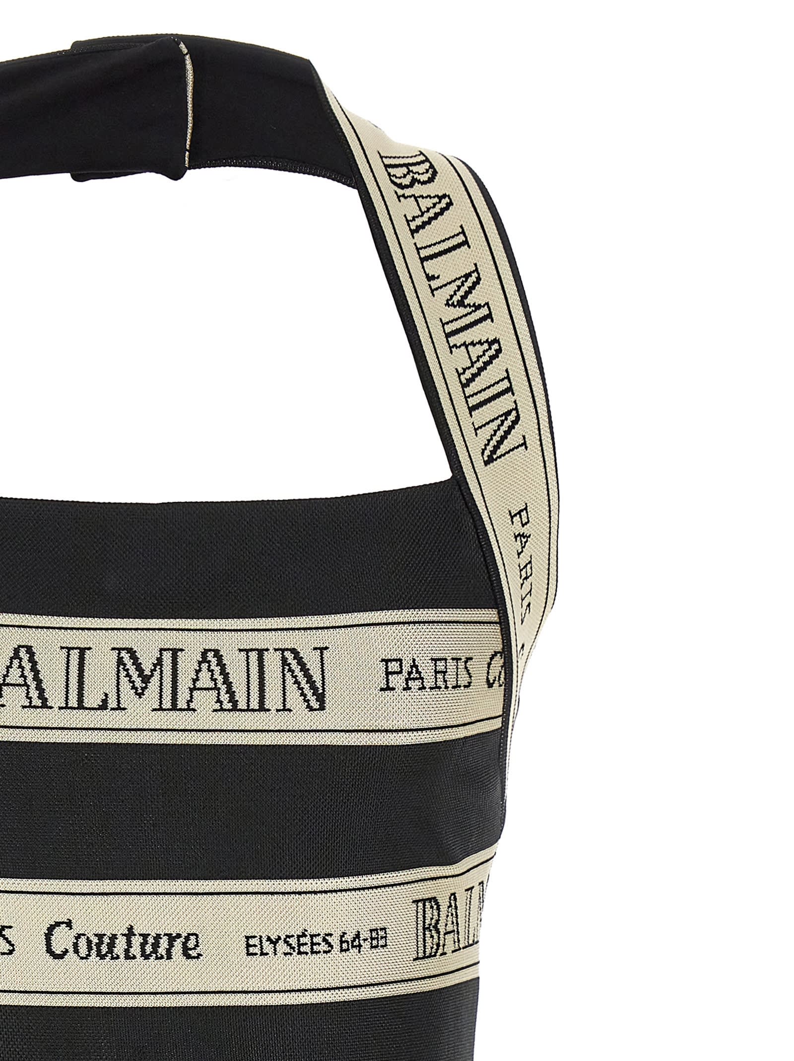 Balmain Striped Halterneck Jacquard Minidress In Multicolor