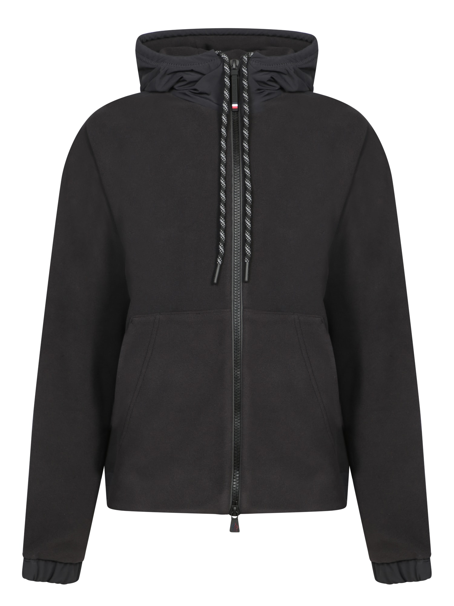 Shop Moncler Black Hooded Cardigan