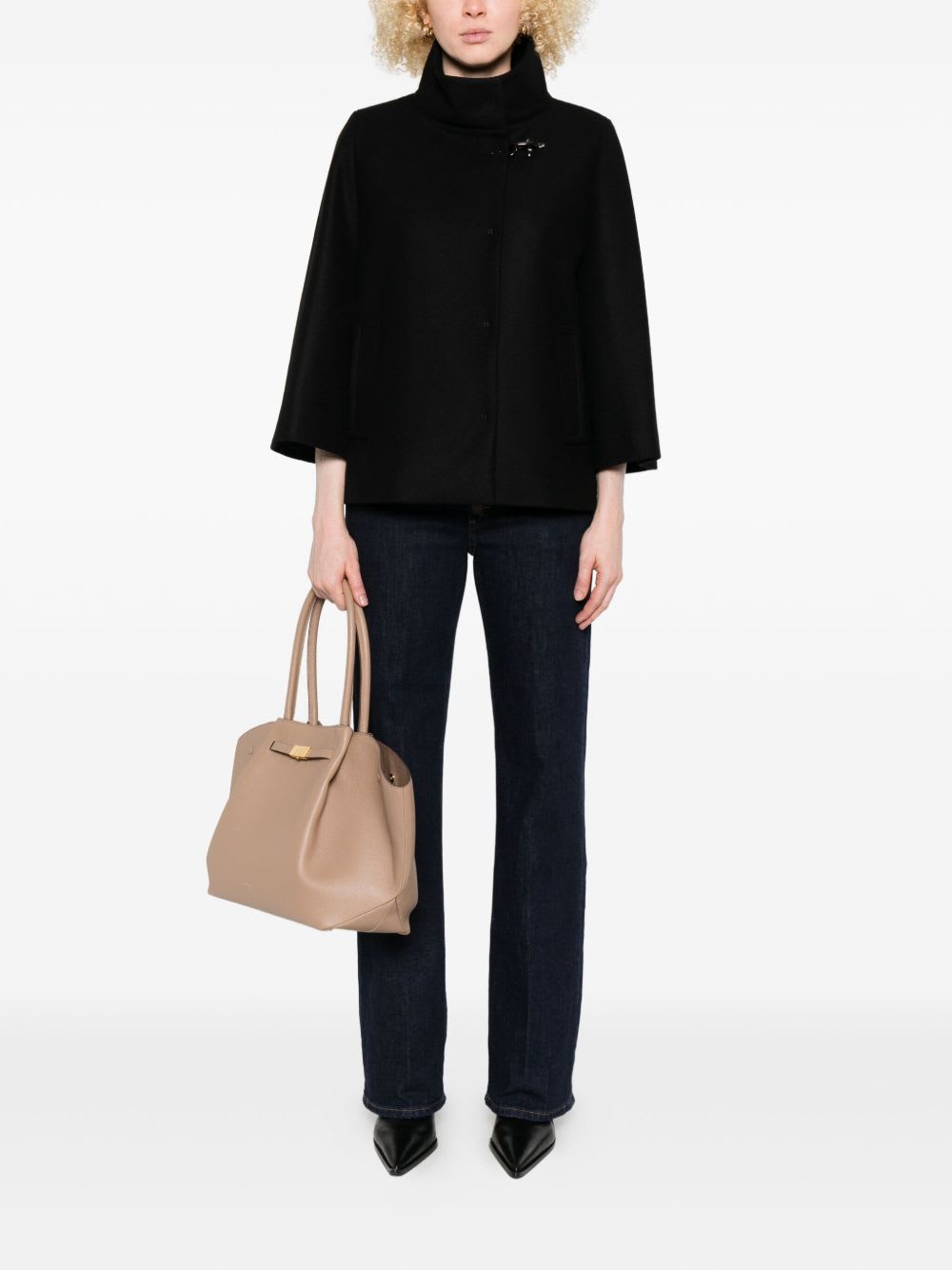 Fay Lined Cape With Hook In Animal Print