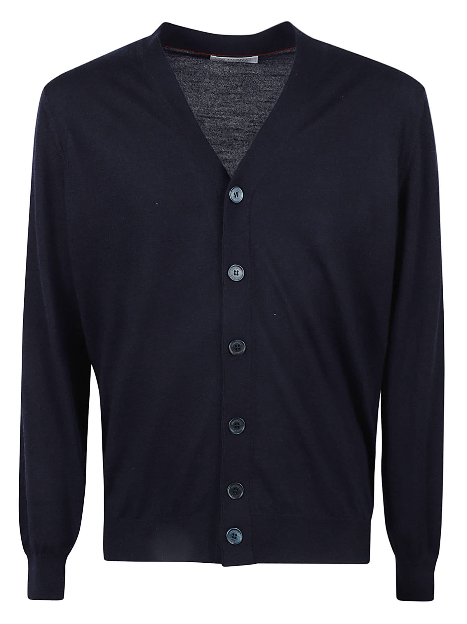 Shop Brunello Cucinelli V-neck Button-up Cardigan In Blue