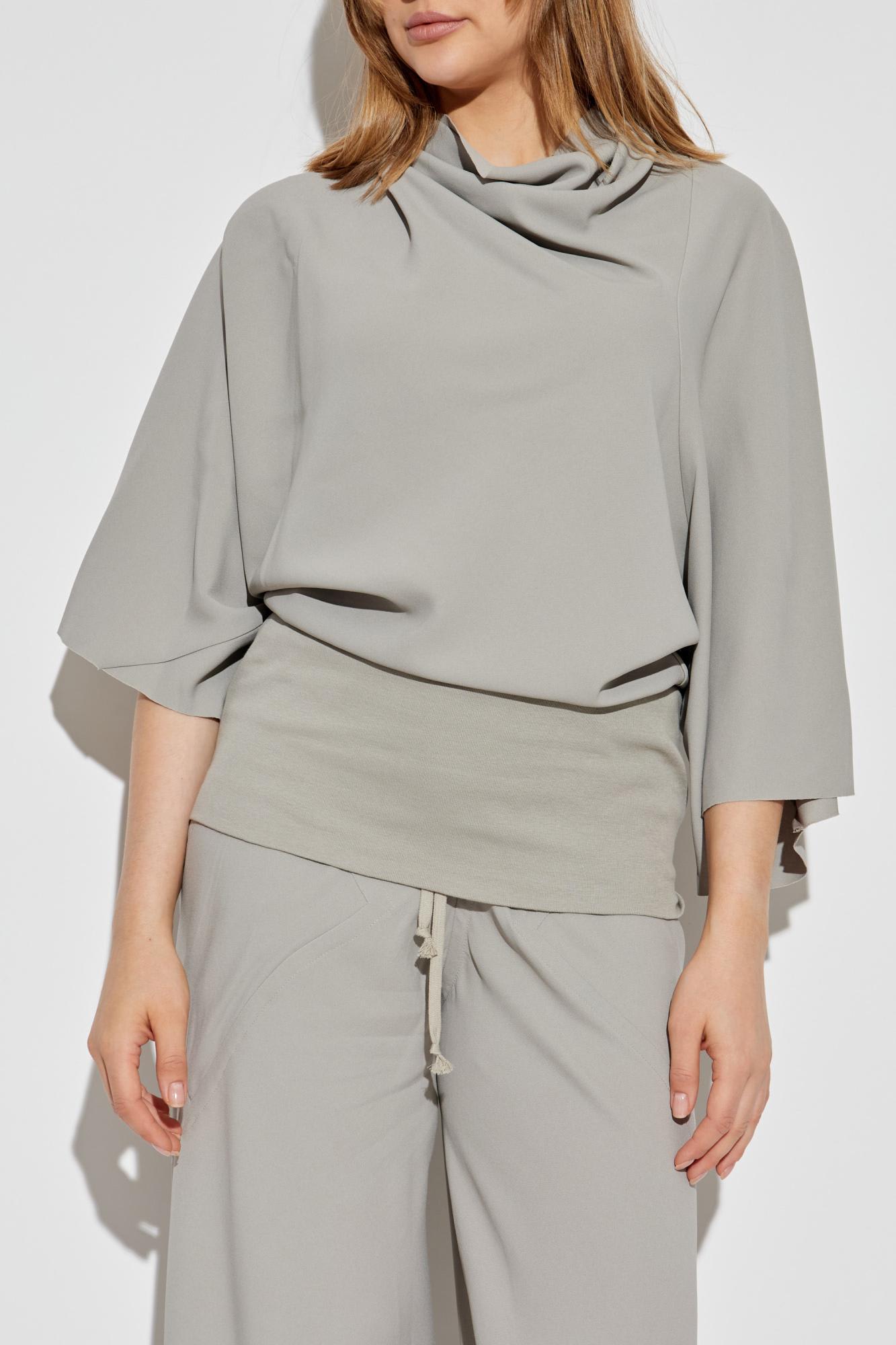 Rick Owens Top With A Decorative Neckline In Gray