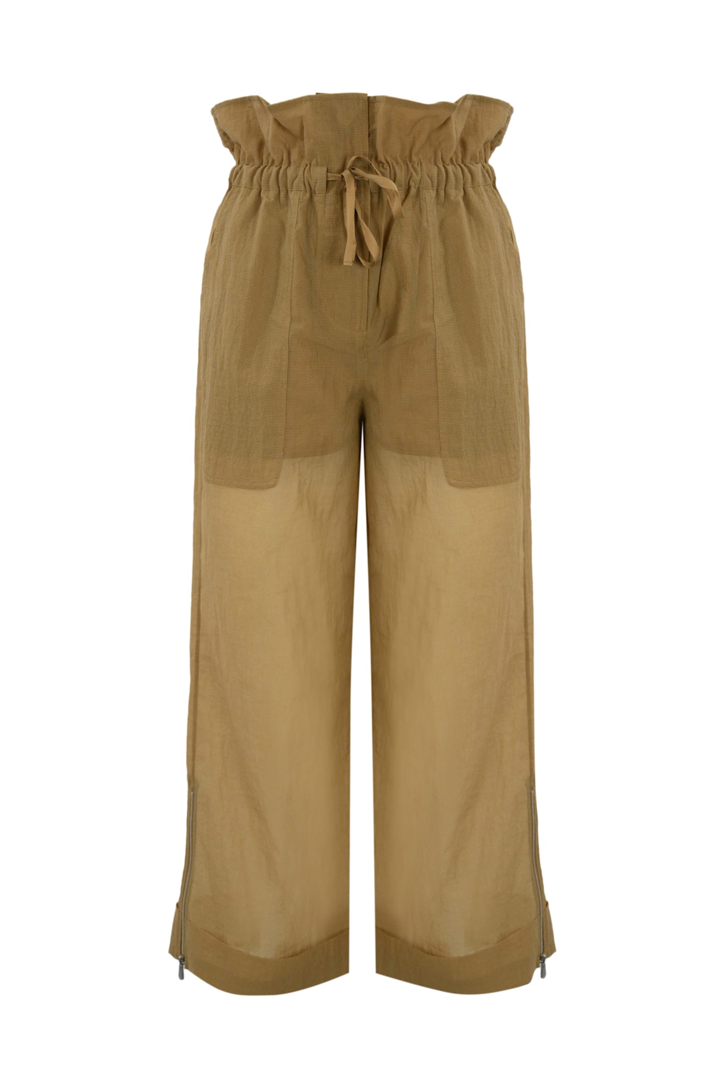 Shop Pinko Somebody Culotte Trousers In Light Fabric In Tabacco