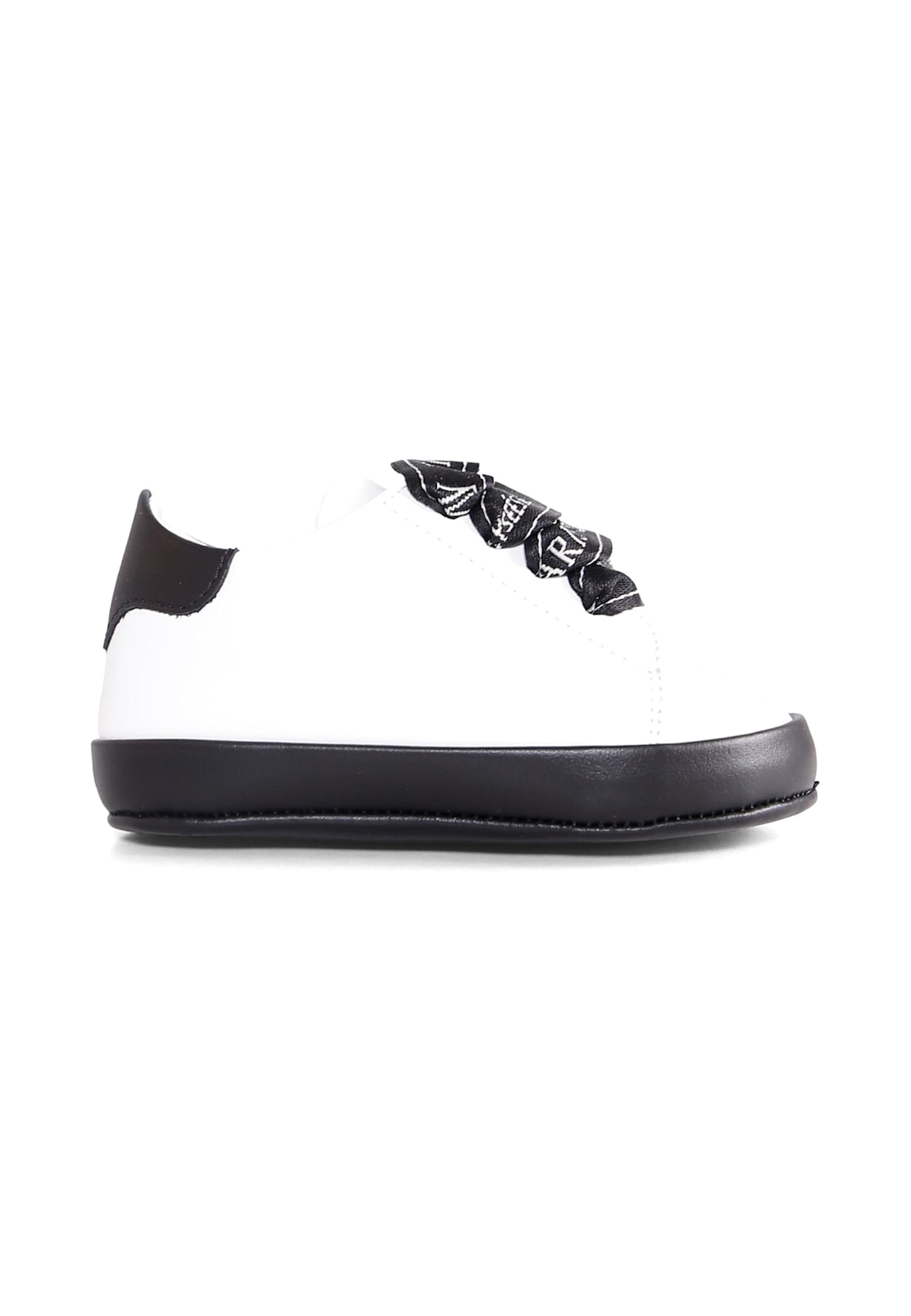 Balmain White Sneakers For Babykids Wirth Logo In White