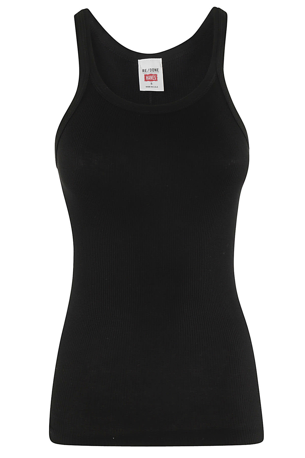 Shop Re/done Ribbed Tank In Black