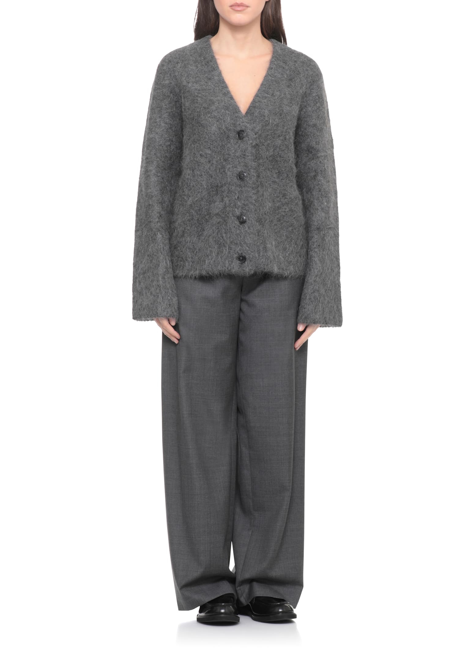 Loulou Studio Lynn Cardigan In Gray