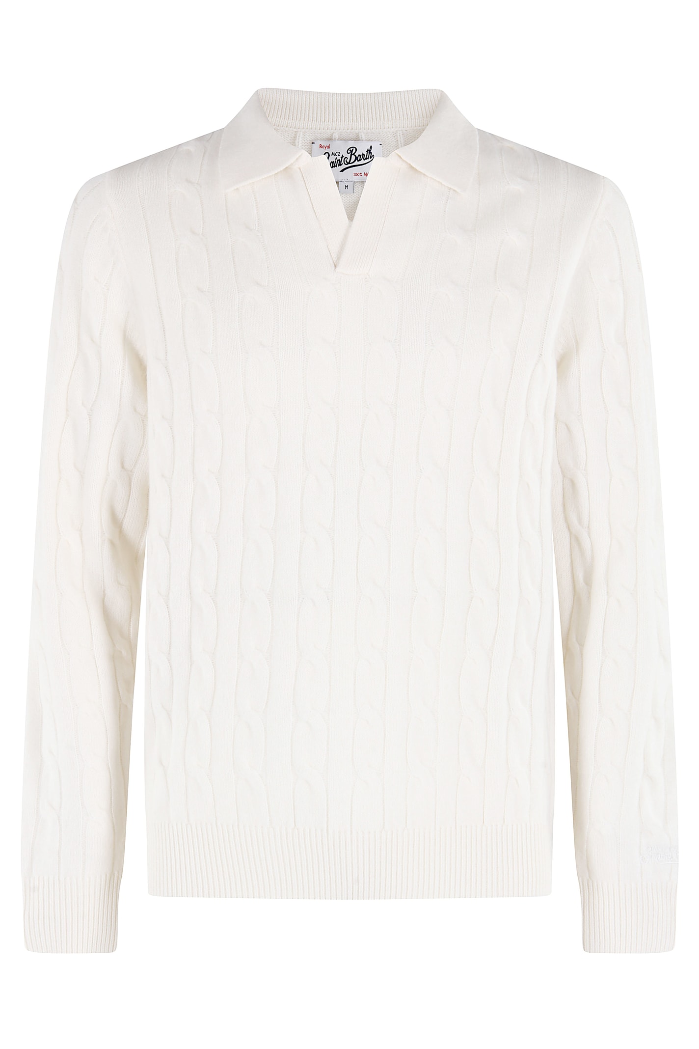 Mc2 Saint Barth Downing Wool Sweater In White