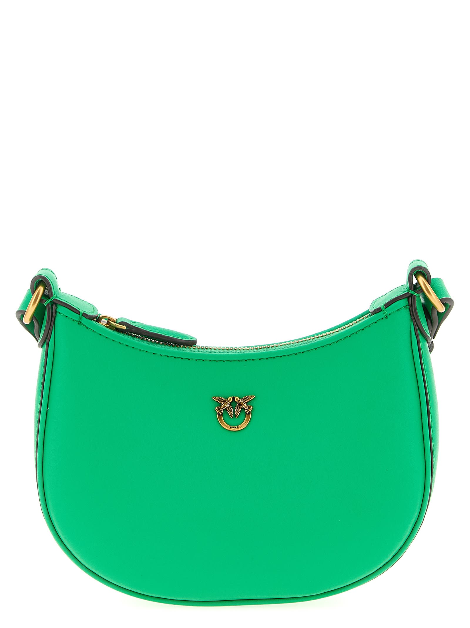 Pinko Baby Half Moon Shoulder Bag In Green