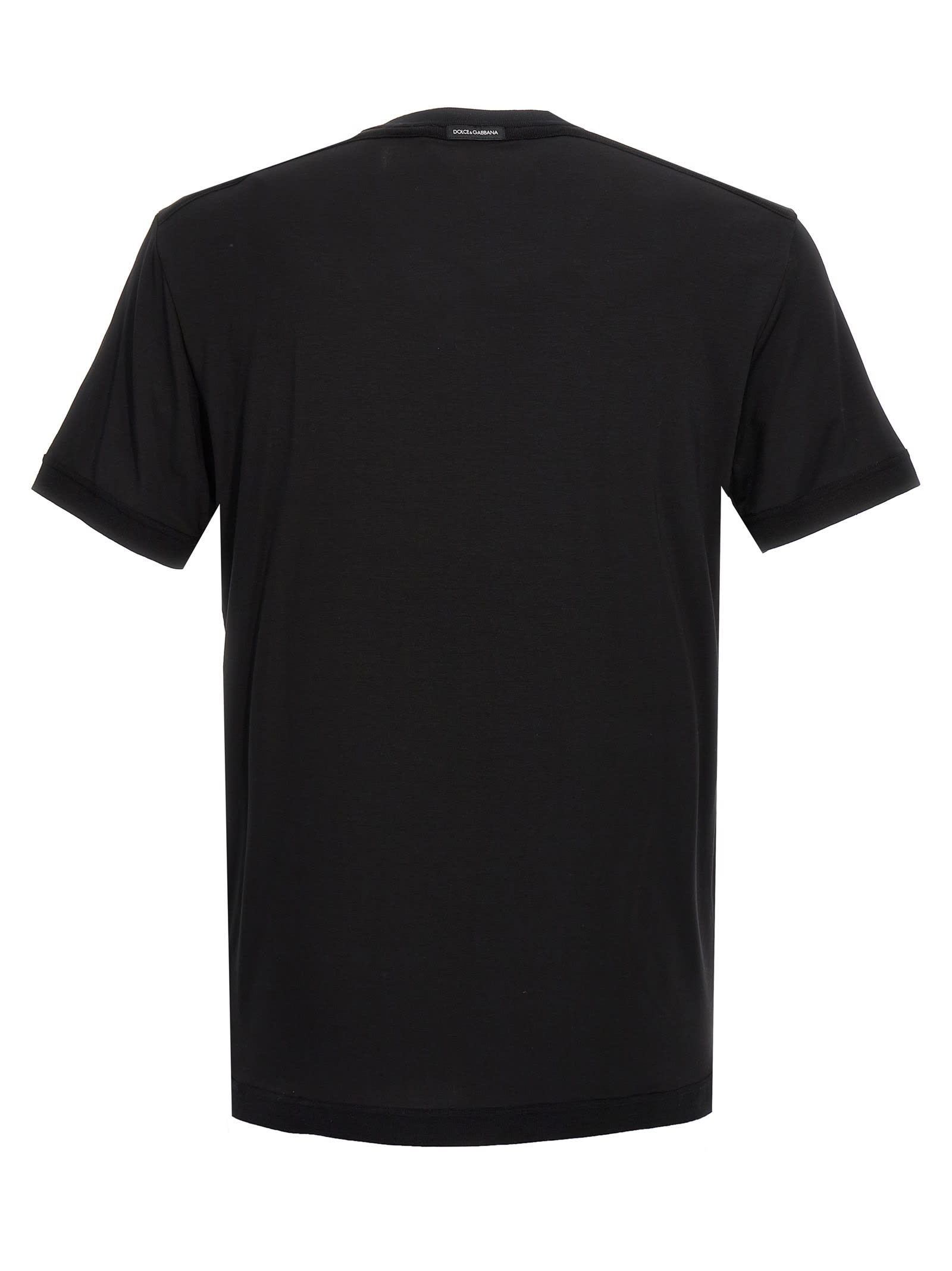 Dolce & Gabbana Crew Neck Jersey T-shirt In Black