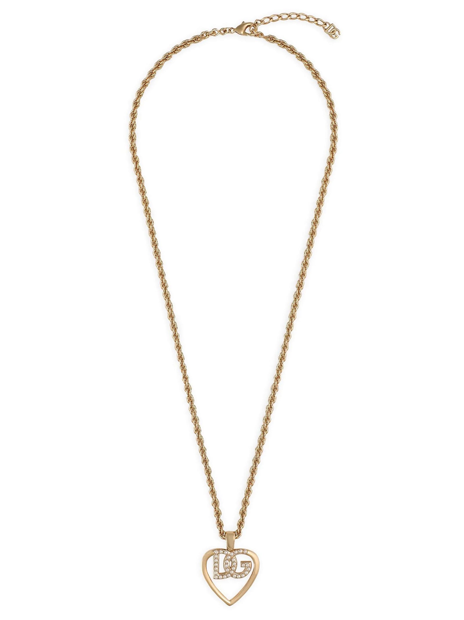 Shop Dolce & Gabbana Logo Charm Necklace In Gold