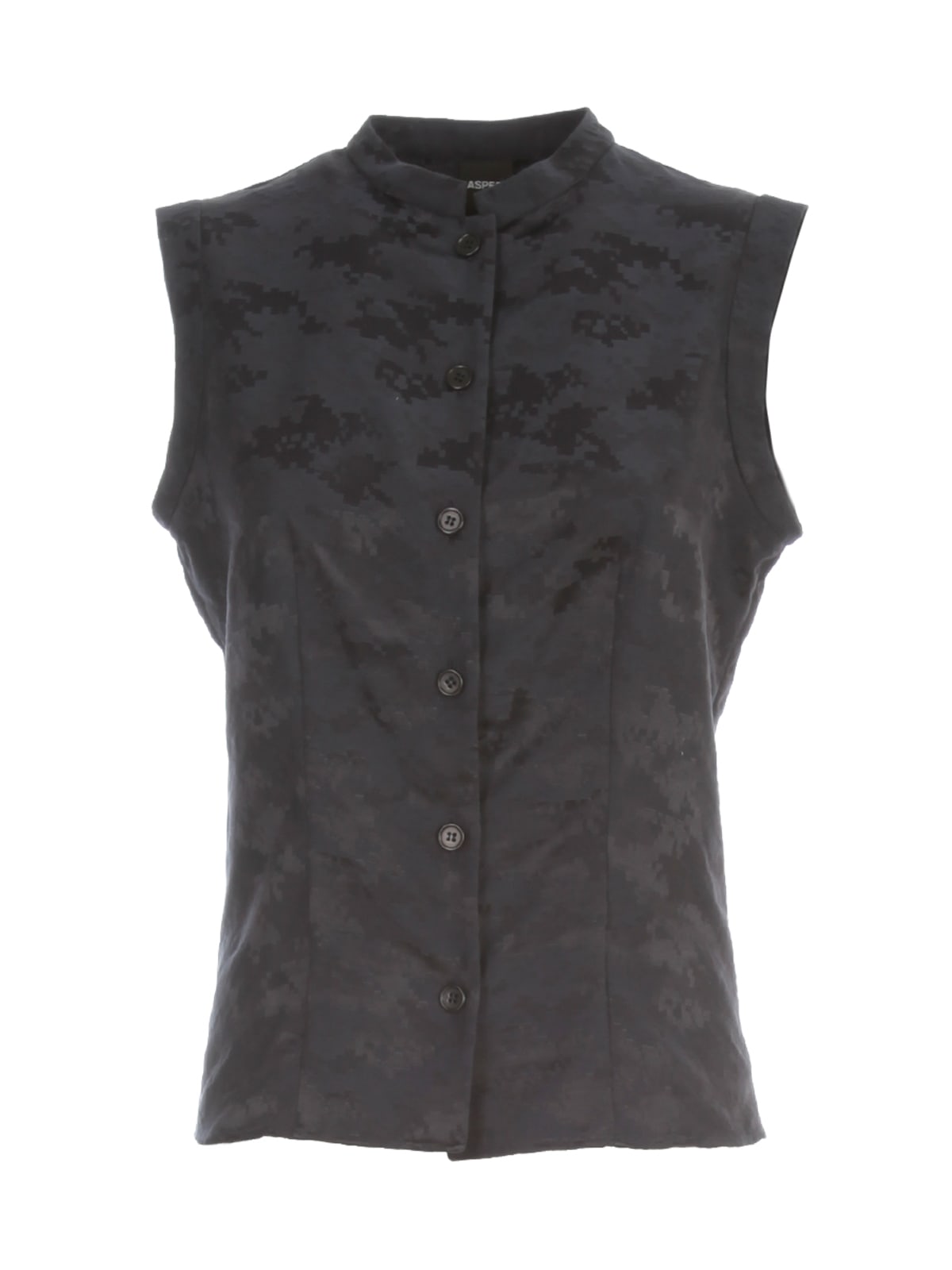 Click to view more detailed imagery on our partner's website Aspesi Jacquard Sleeveless Shirt In Navy