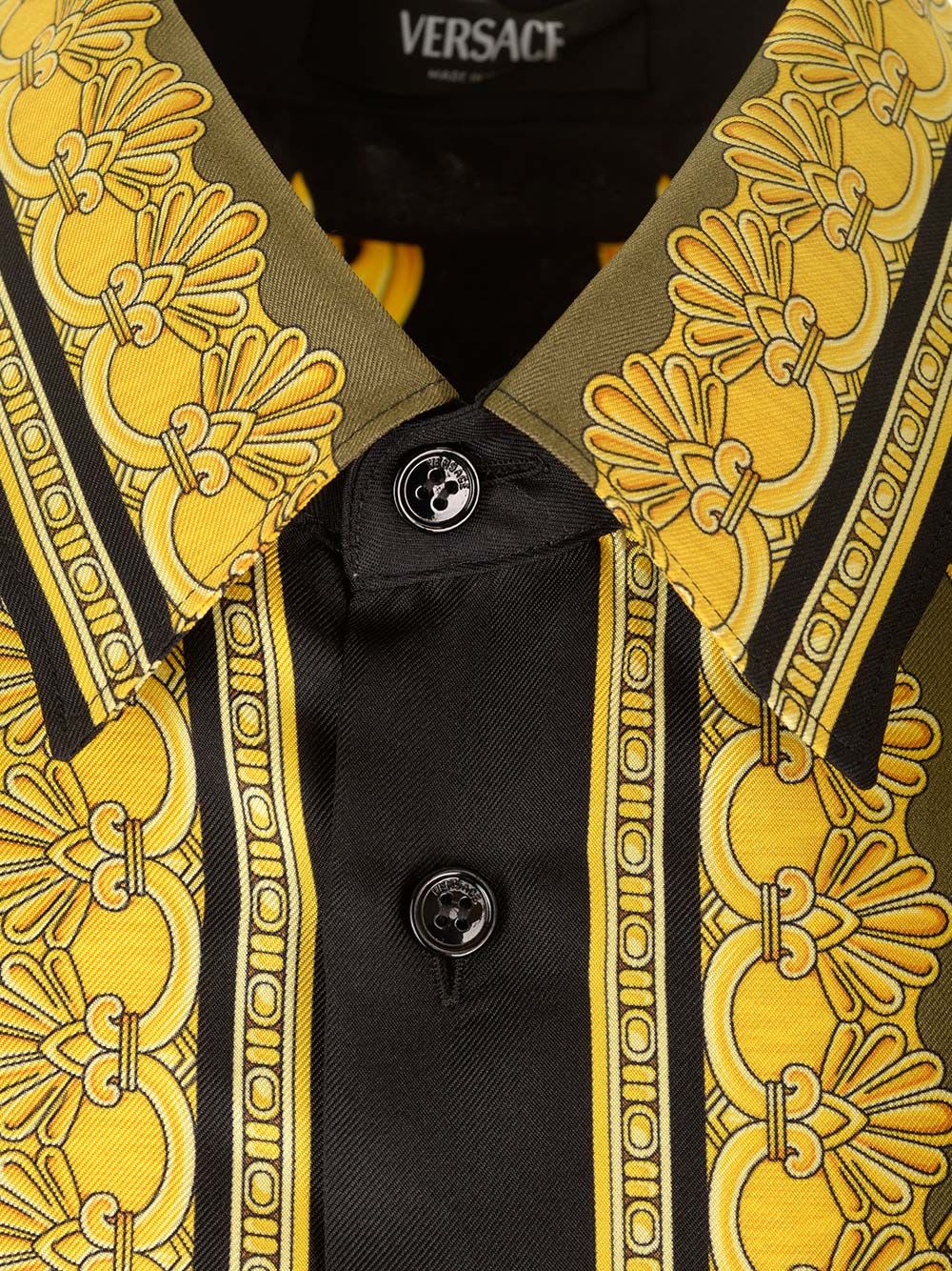 Shop Versace Camicia In Seta The Cup Of The Gods In Black