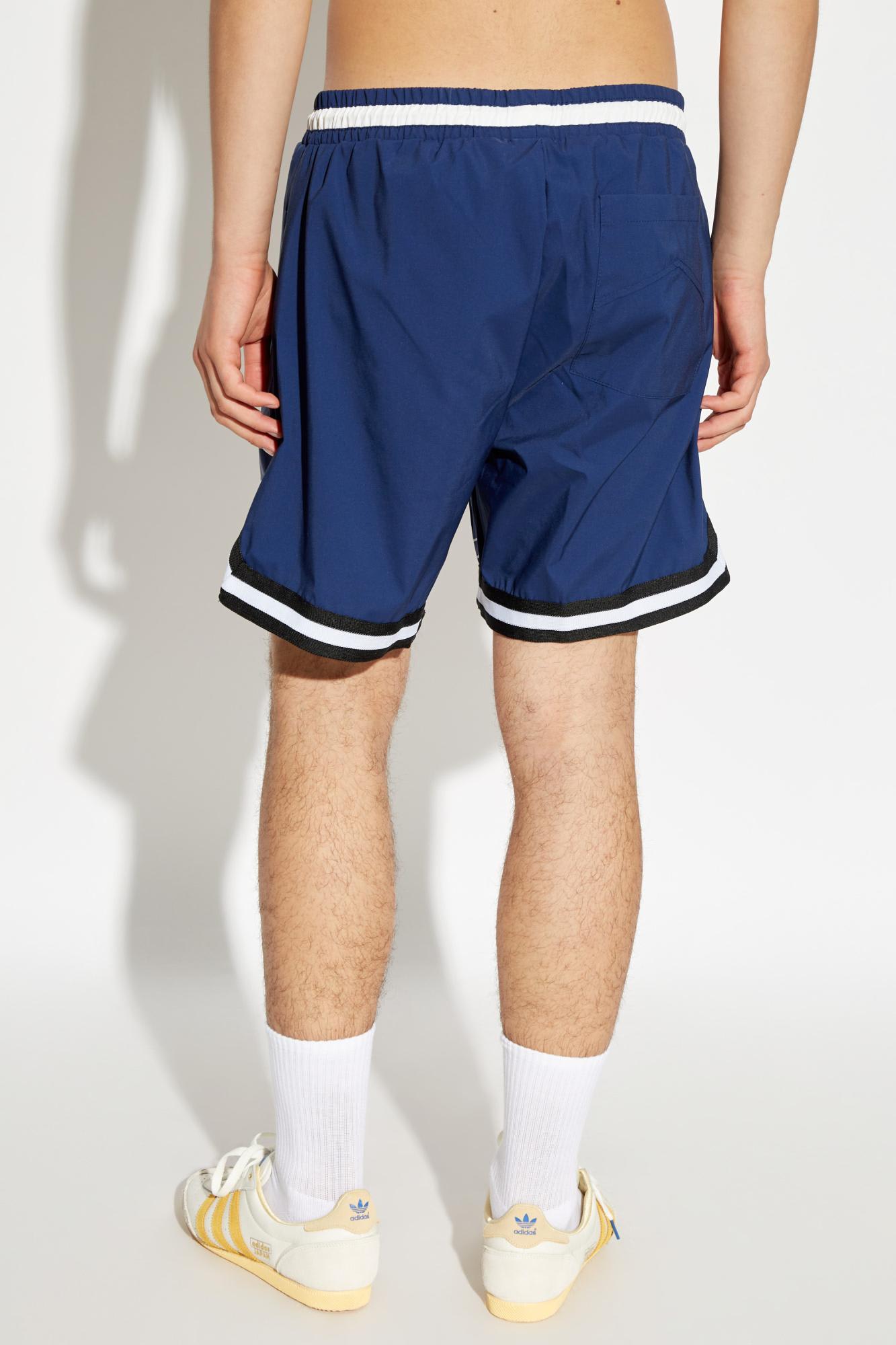 Shop Rhude Logo Shorts In Blu