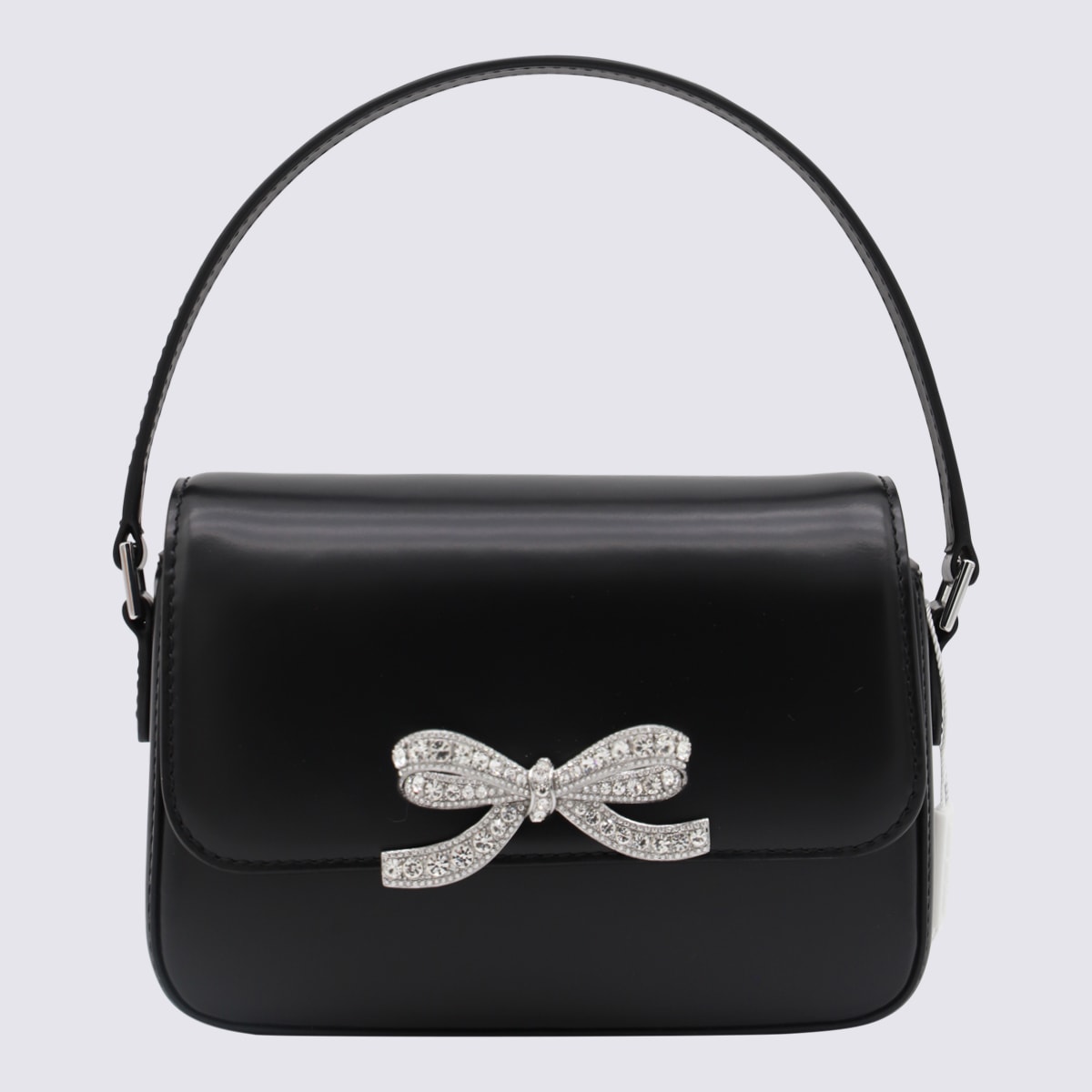 Shop Self-portrait Black Leather Micro Bag