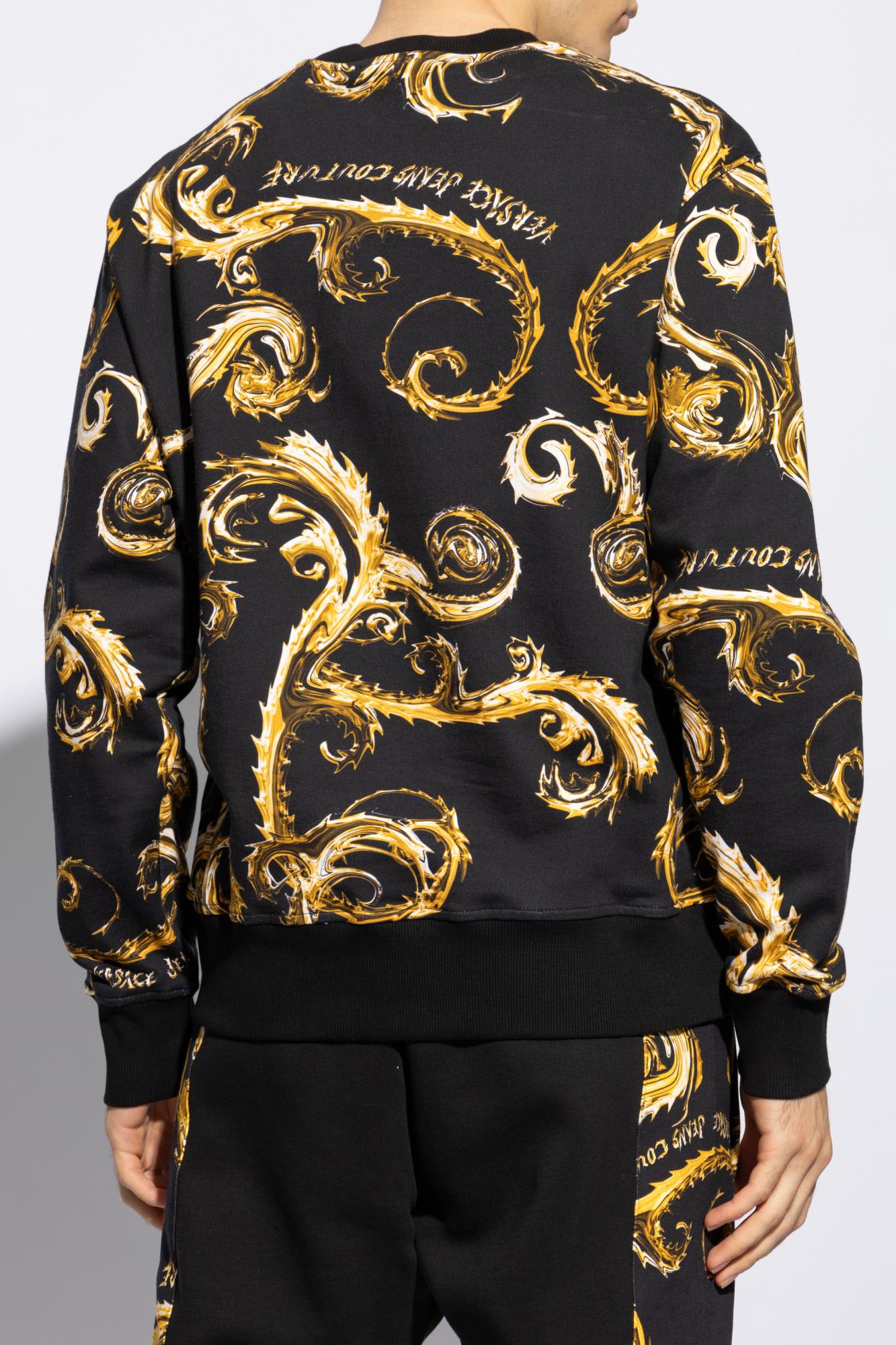 Shop Versace Jeans Couture Sweatshirt With Print In Black