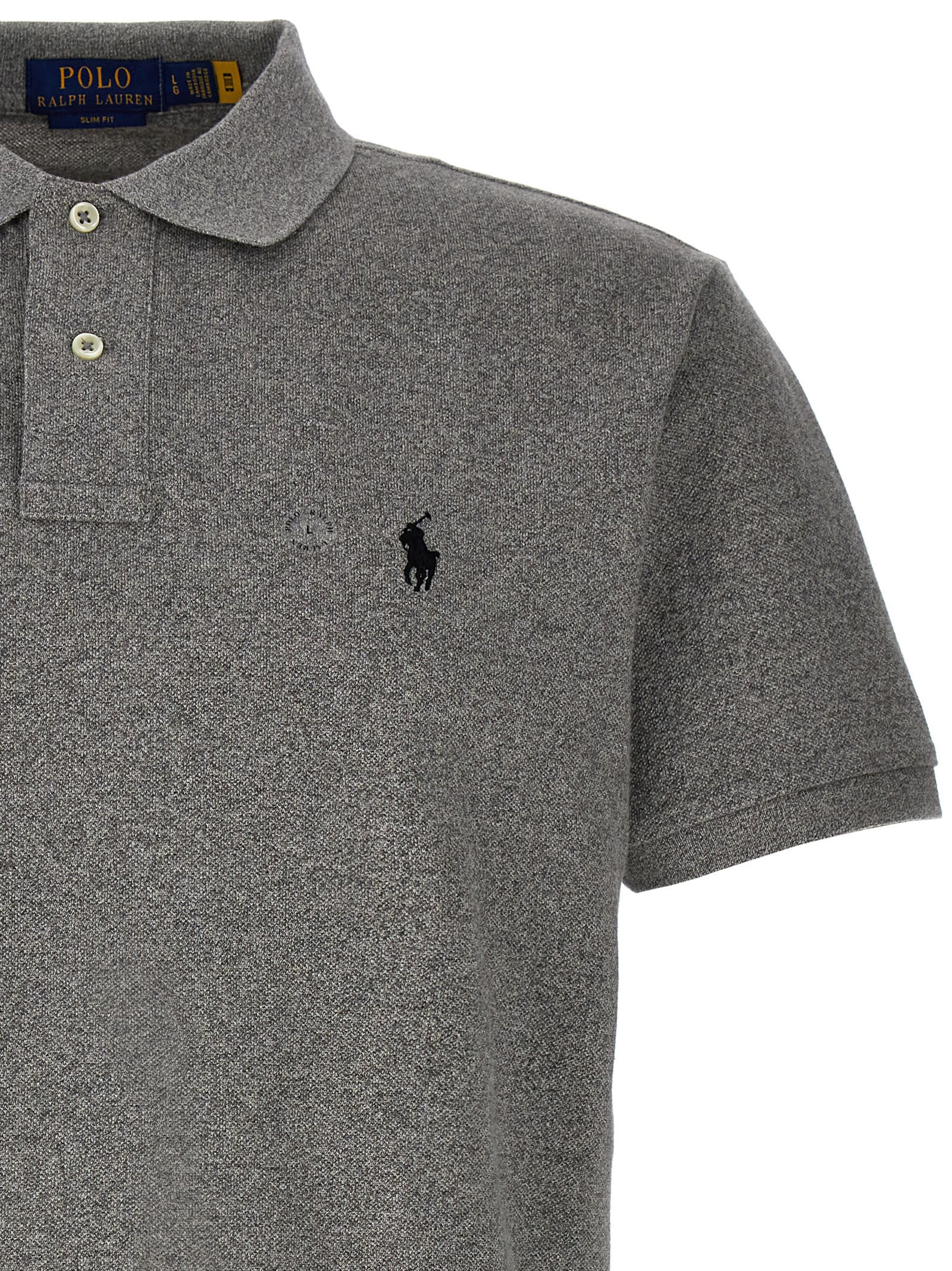 Polo Ralph Lauren Custom Slim Fit Mesh Polo In Grey