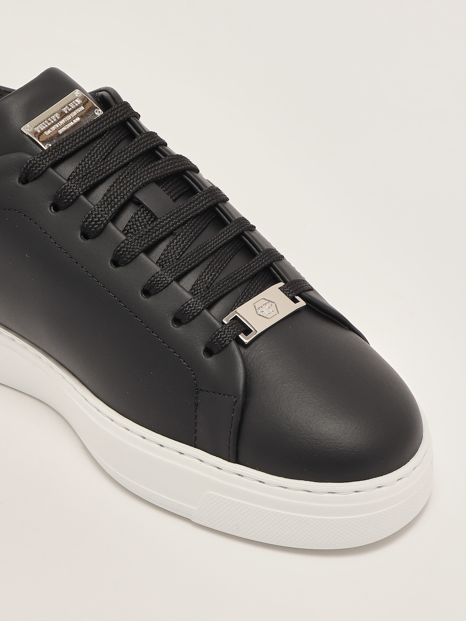 Philipp Plein Lo-top Sneakers Cocco Print Insert Hexagon In Black