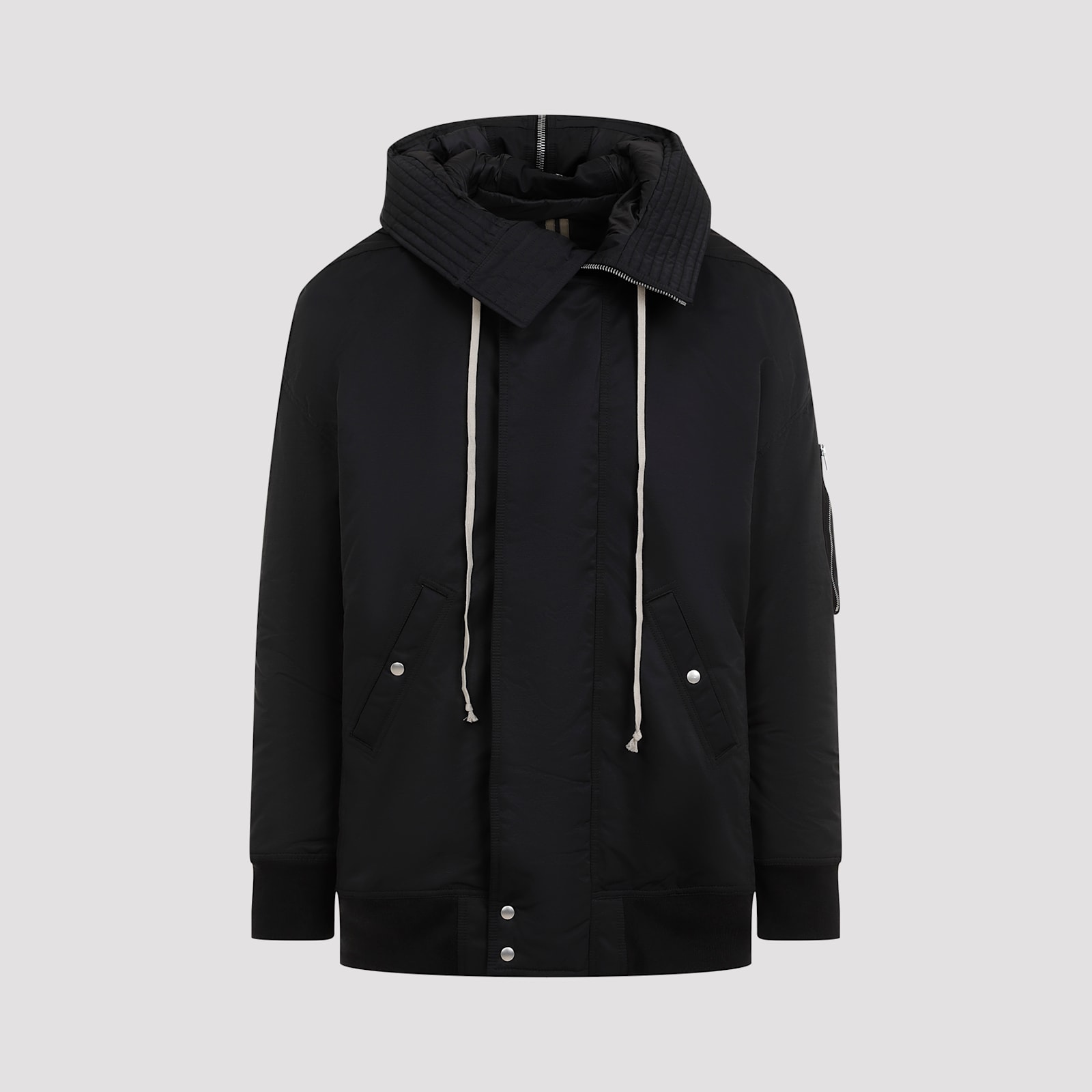 Shop Drkshdw Hooded Long Bomber In Black