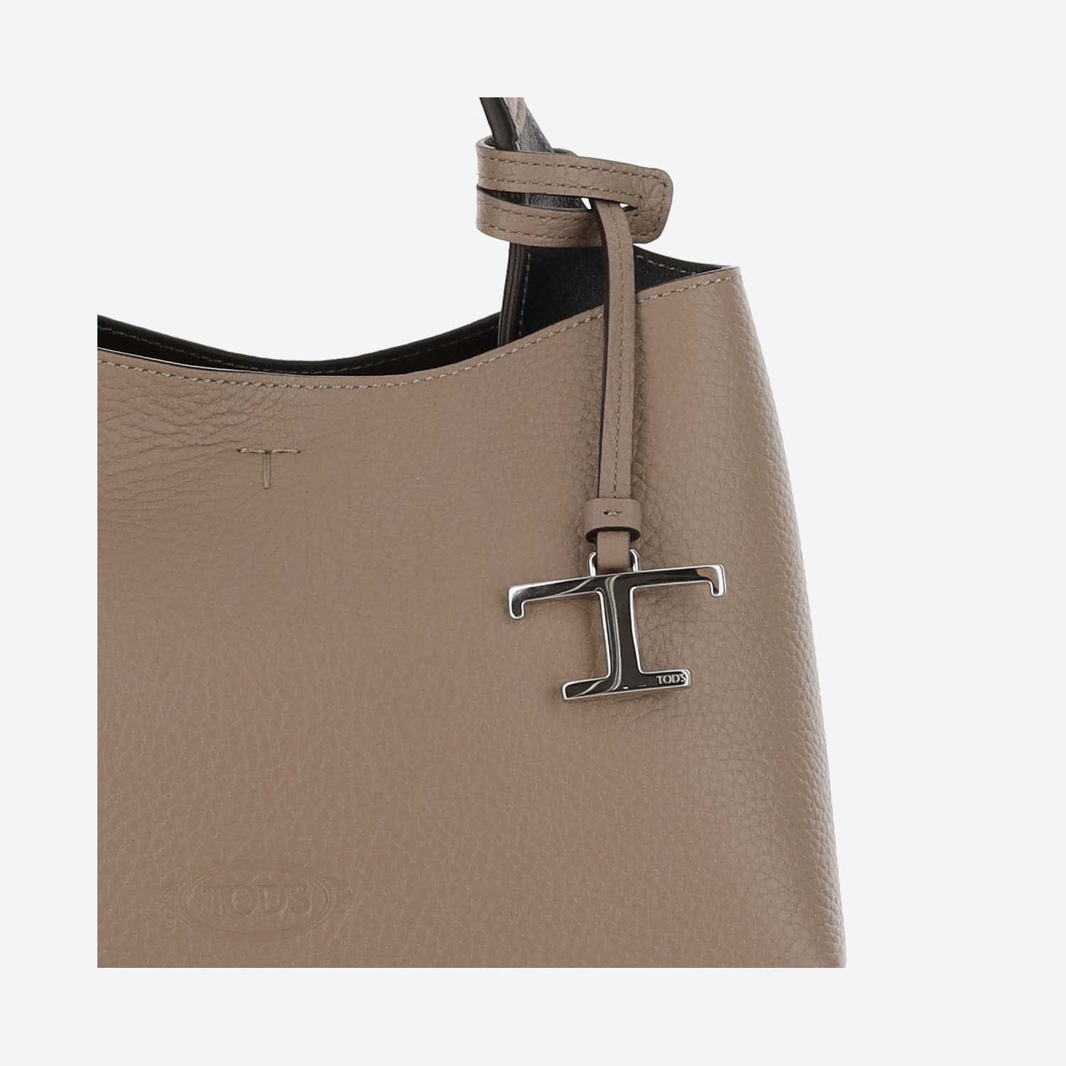 Shop Tod's Micro Leather Bag In Grey