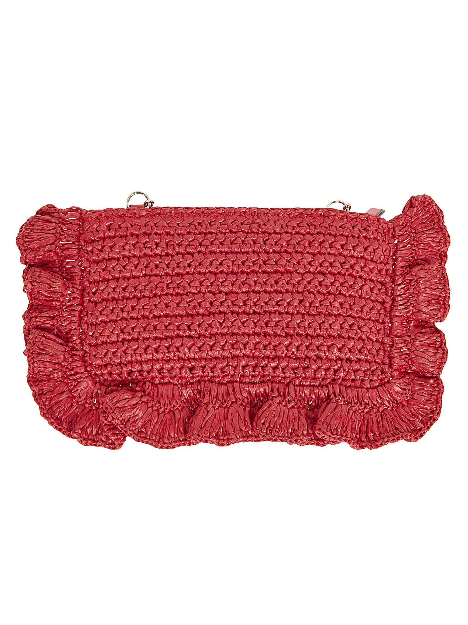 Red Valentino Rock Ruffled Shoulder Bag In Rosso