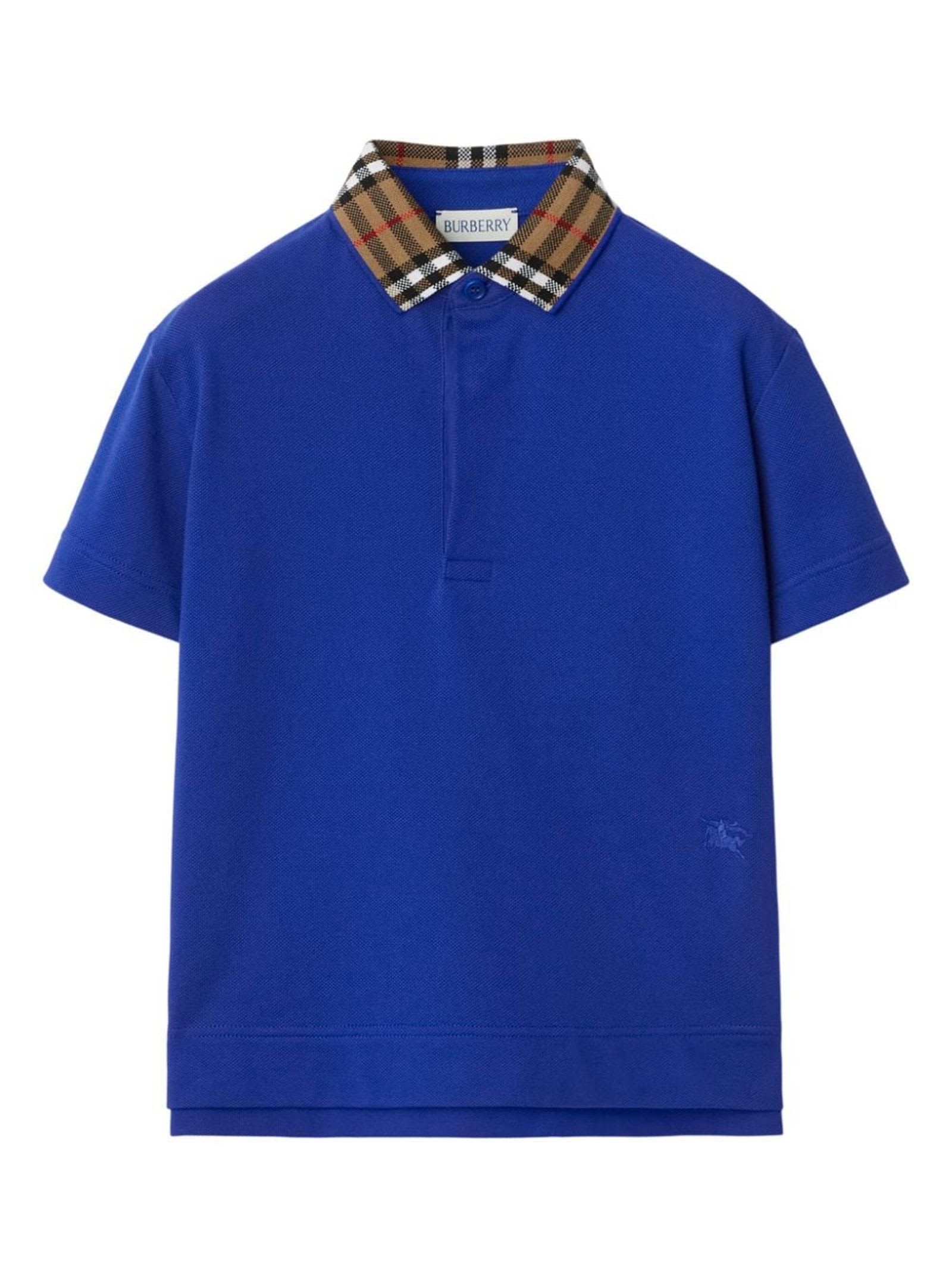 Shop Burberry Kids T-shirts And Polos Blue