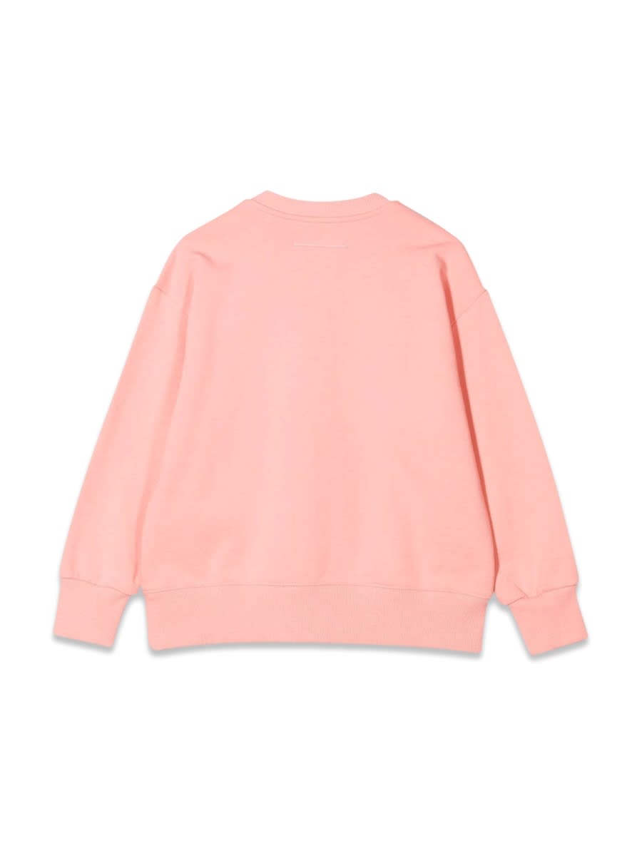 Shop Mm6 Maison Margiela Crewneck Sweatshirt In Pink