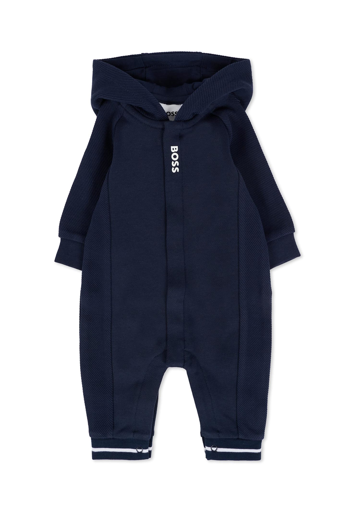 Hugo Boss Blue Babygrow For Baby Boy With Logo In Blue