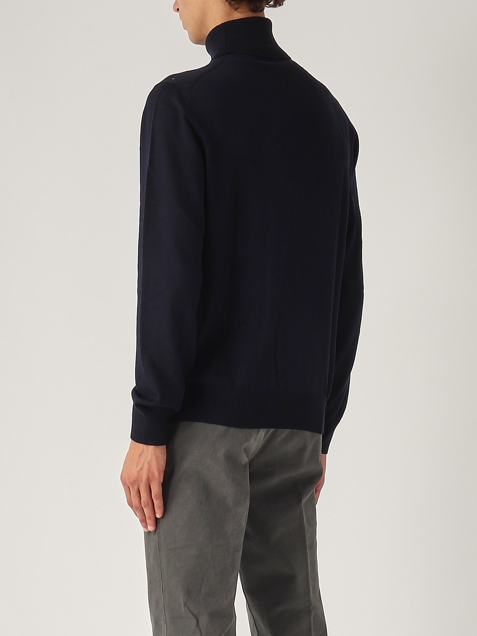 Shop Fay Maglia Dolcevita Uomo Sweater In Navy