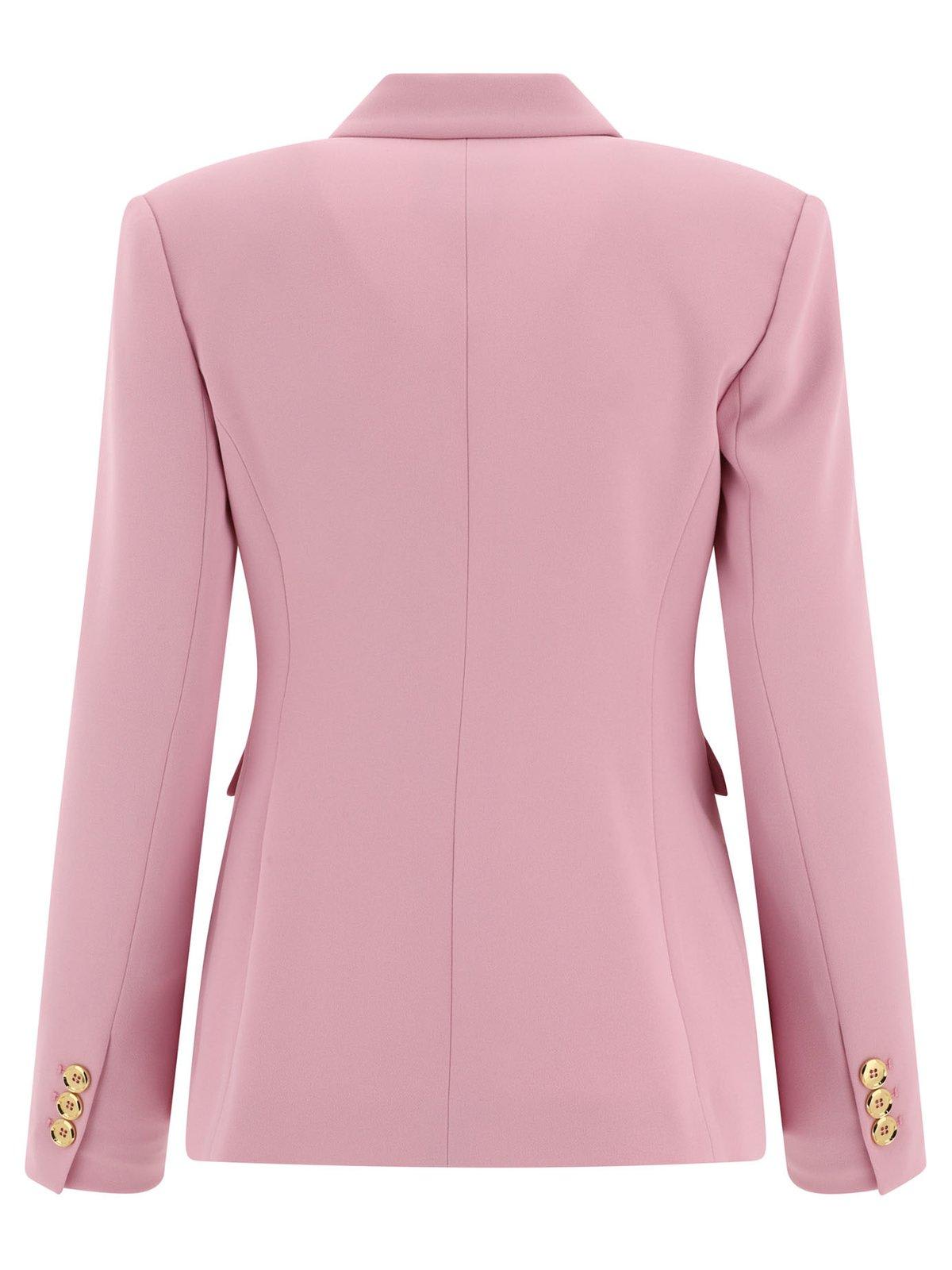 Shop Pinko Double-breasted Blazer In Pink