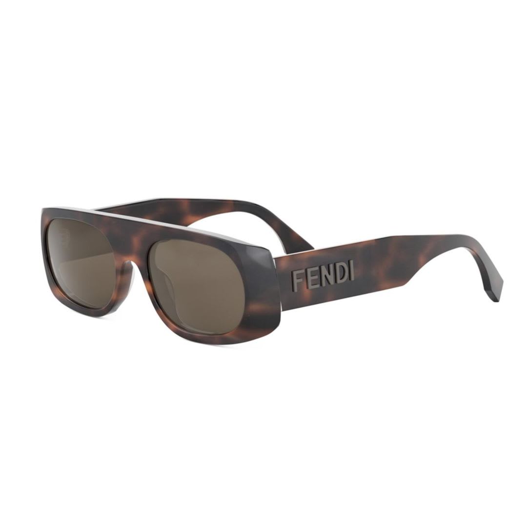 Fendi Geometric Sunglasses In Brown