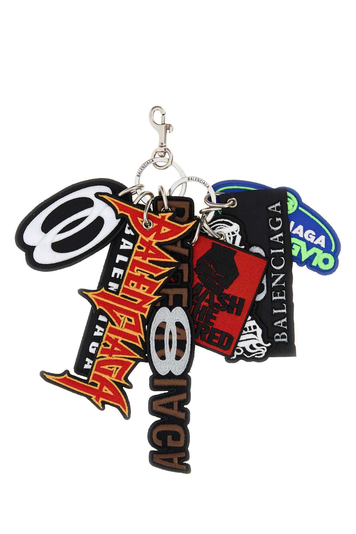 Balenciaga Keychain With Patches In Multi