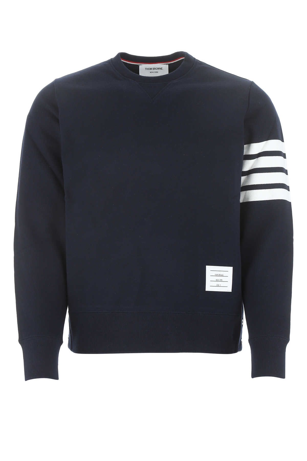 Shop Thom Browne Navy Blue Cotton Sweatshirt In 461