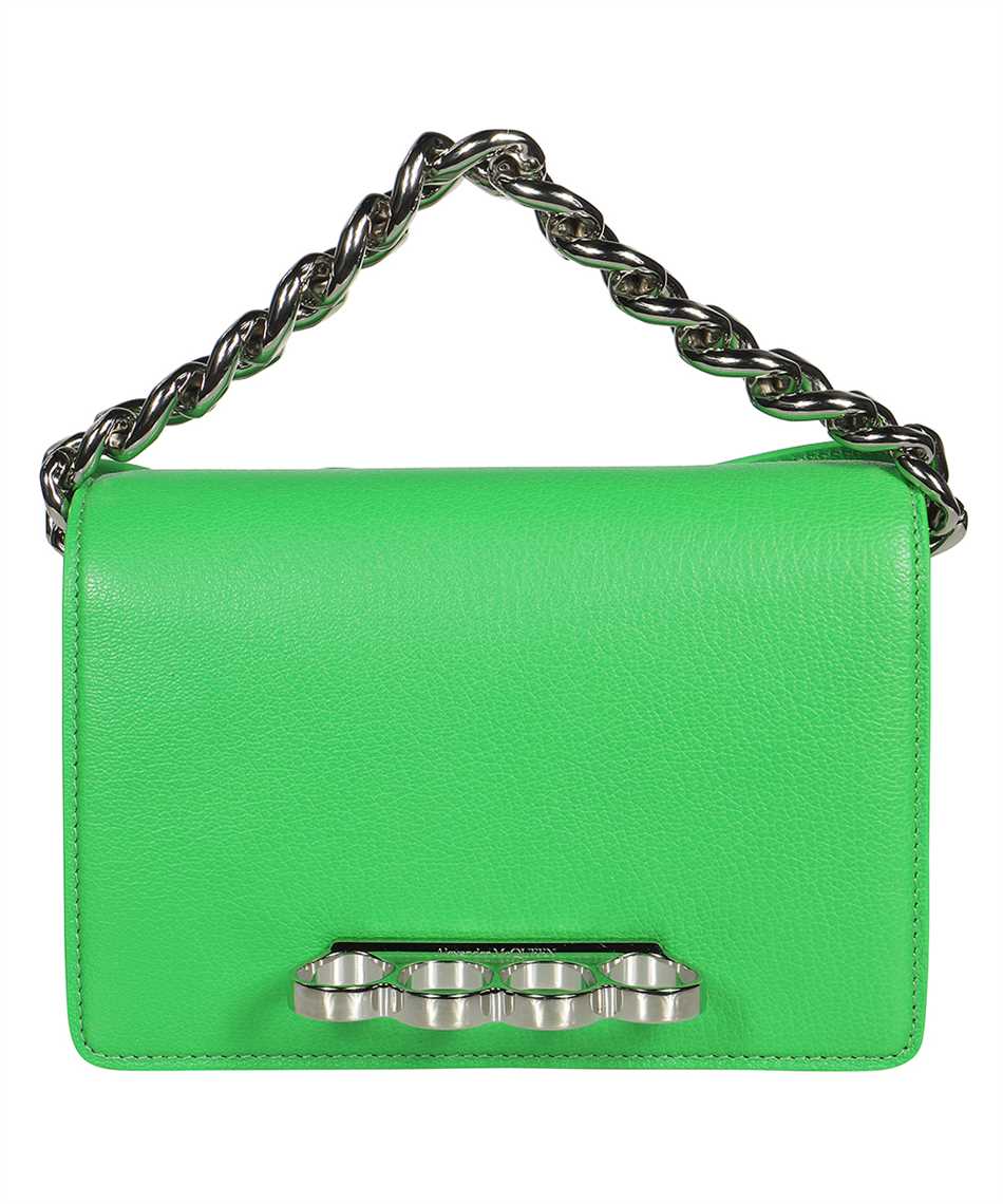 Shop Alexander Mcqueen The Four Ring Mini Leather Mini-bag In Green