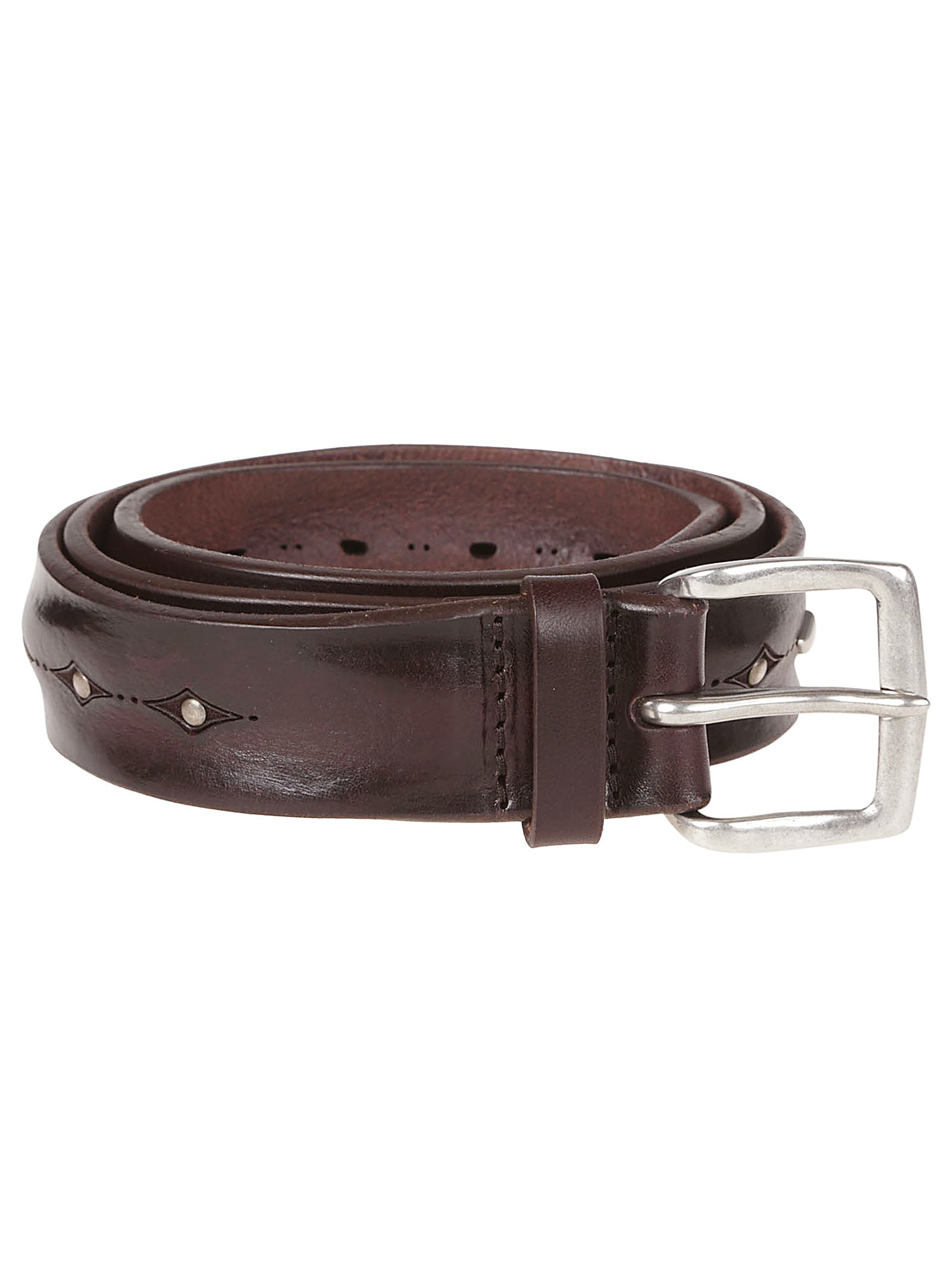 Orciani Stud-embellished Leather Belt In Brown