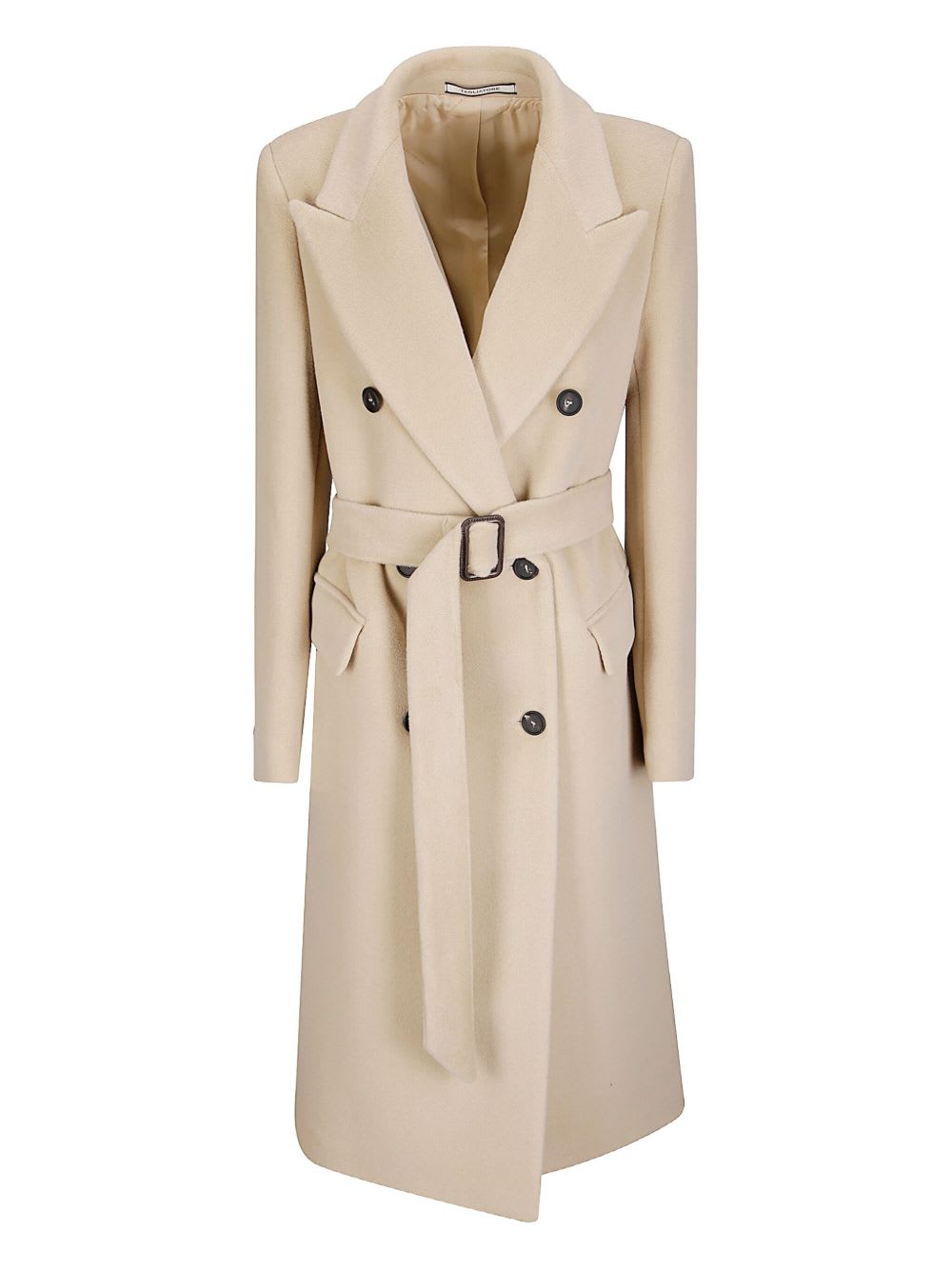 Tagliatore Wool Double-breasted Coat In Neutral