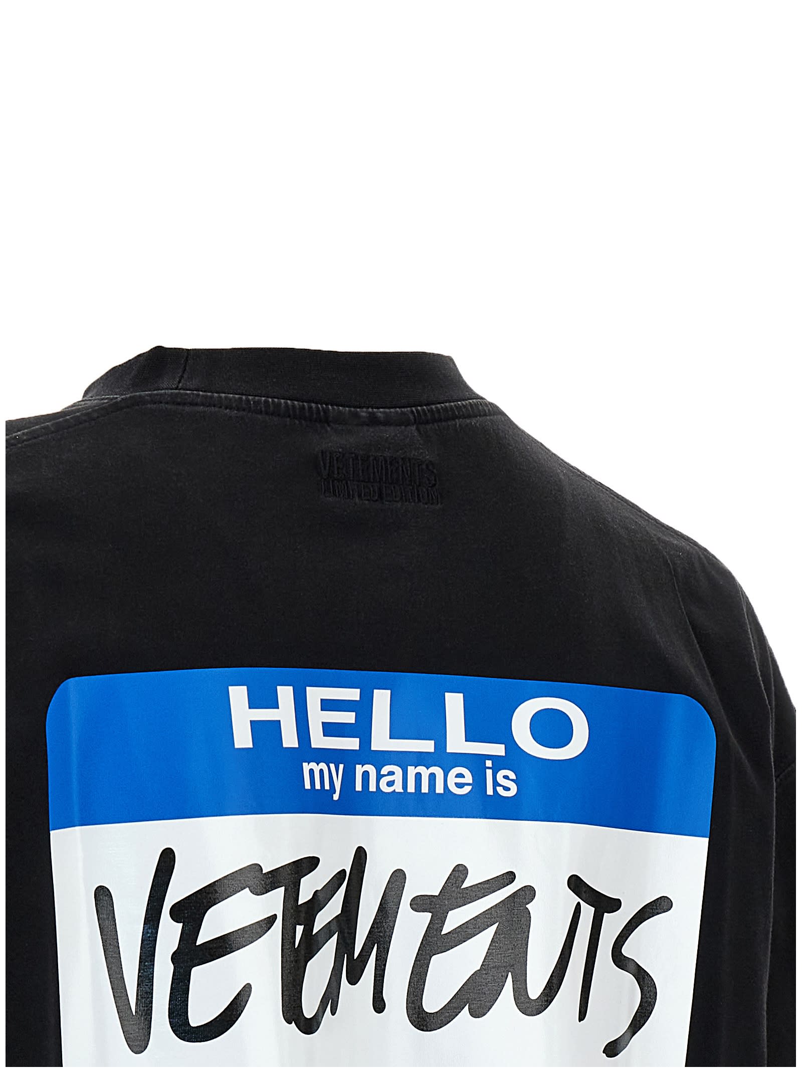 VETEMENTS MY NAME STICKER T-SHIRT