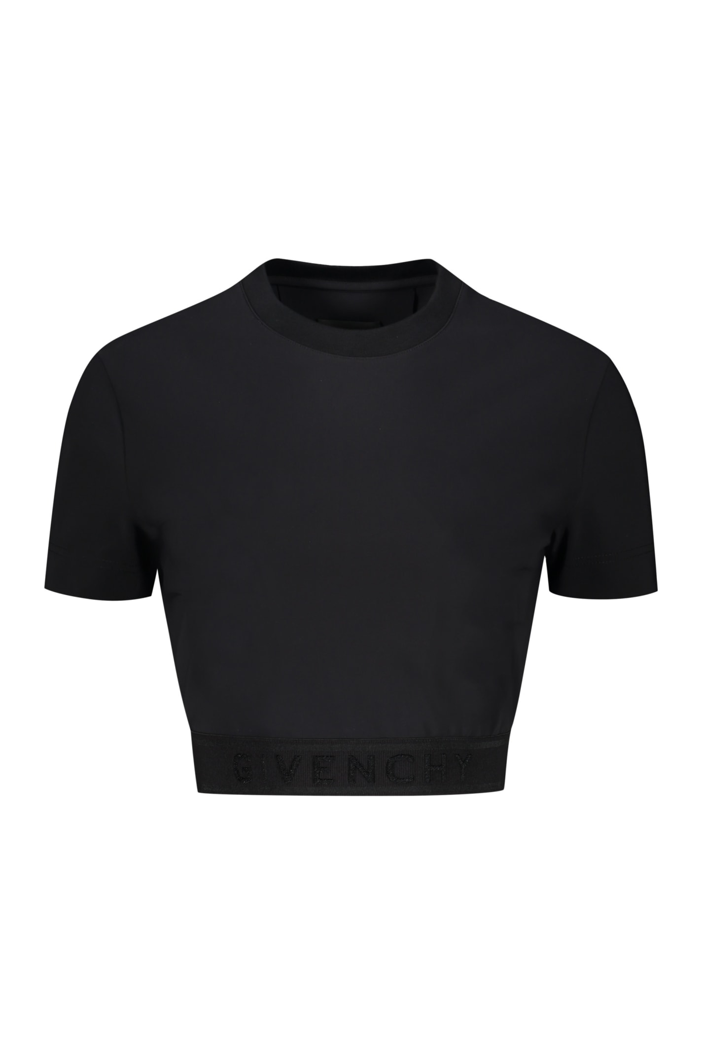 Shop Givenchy Technical Fabric Crop Top In Black