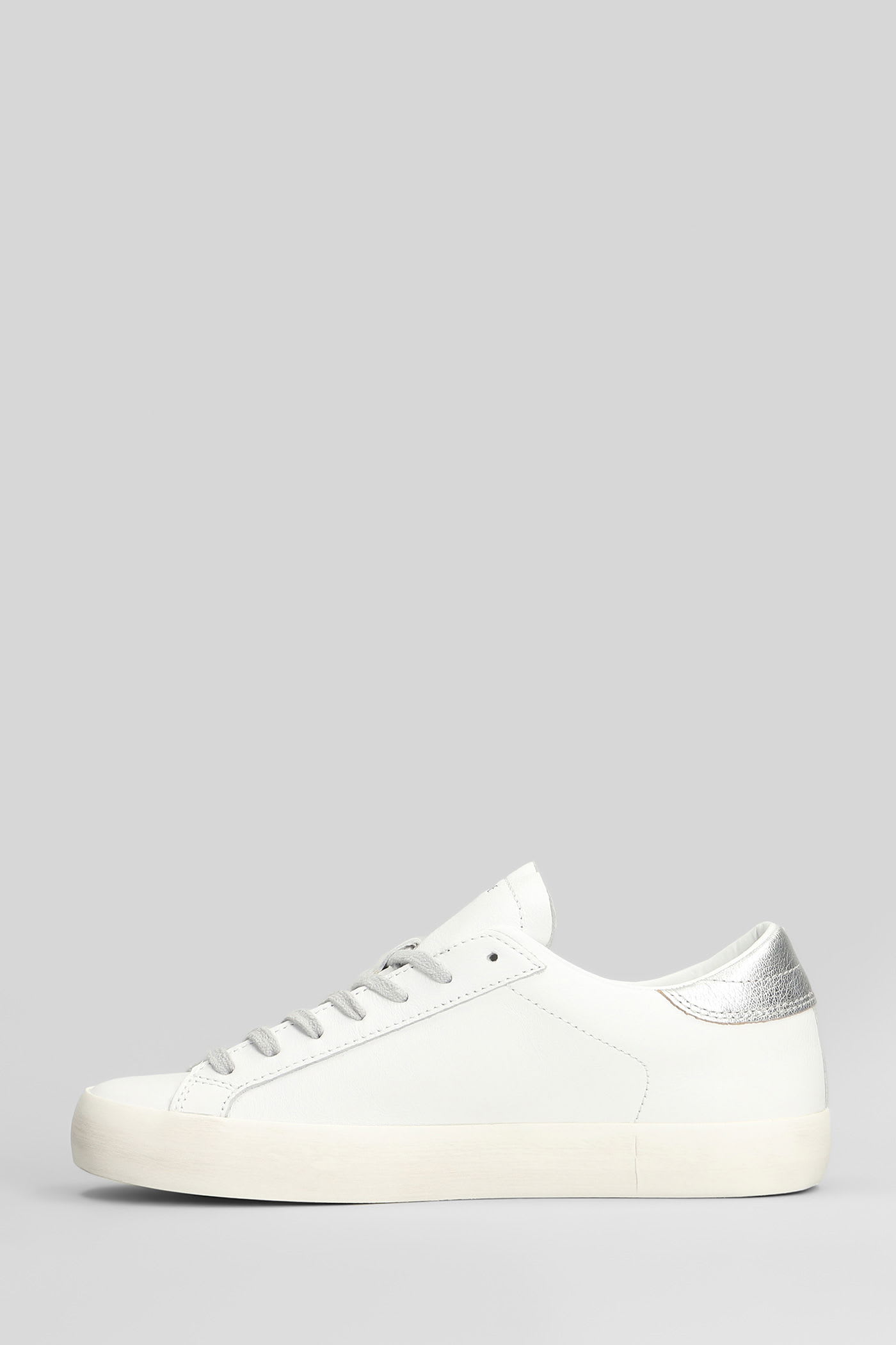 Date Hill Low Calf Sneakers In White Leather In Multi
